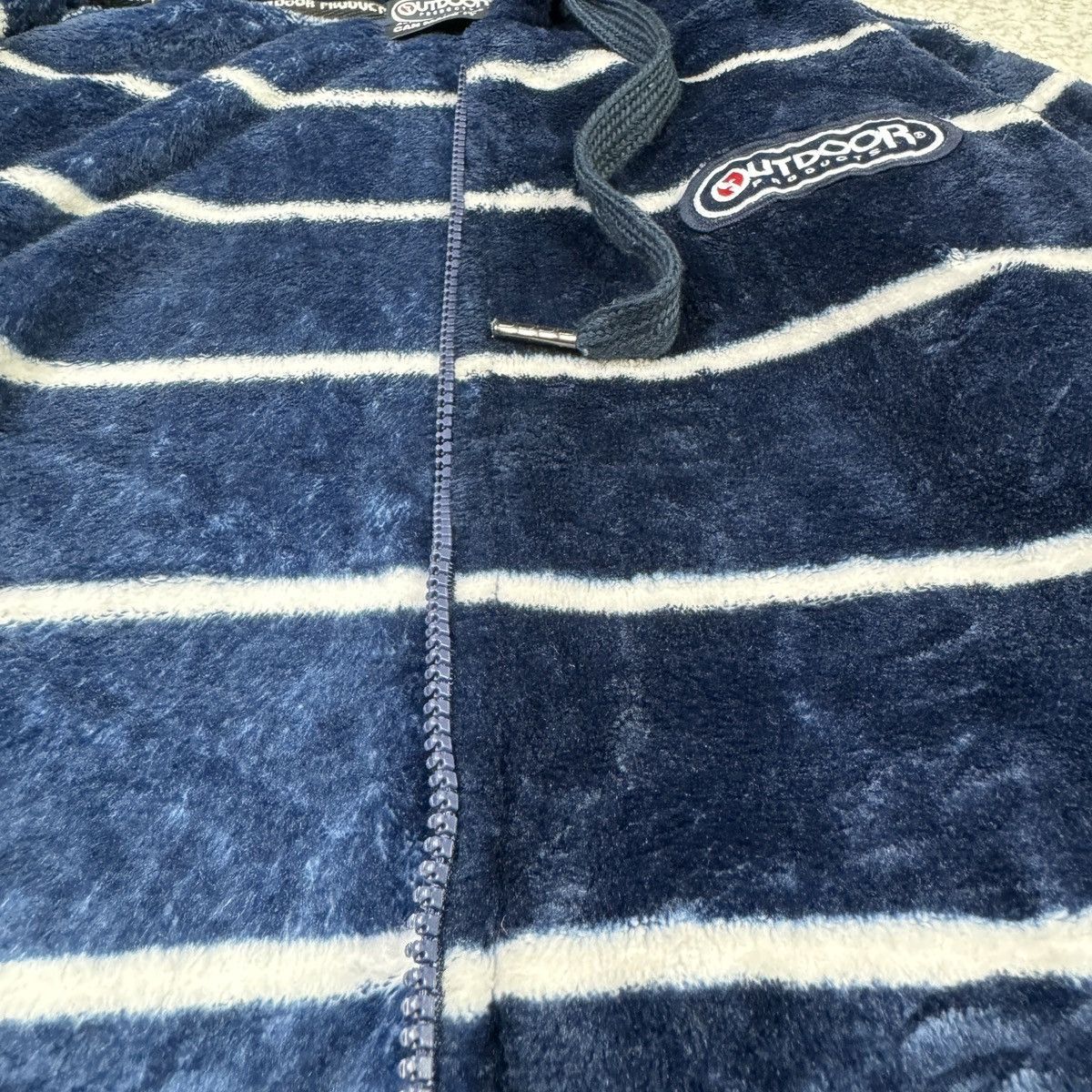 Japanese Brand Outdoor Products Stripe Matted Fleece Hooded Sweater Size US M / EU 48-50 / 2 - 7 Thumbnail