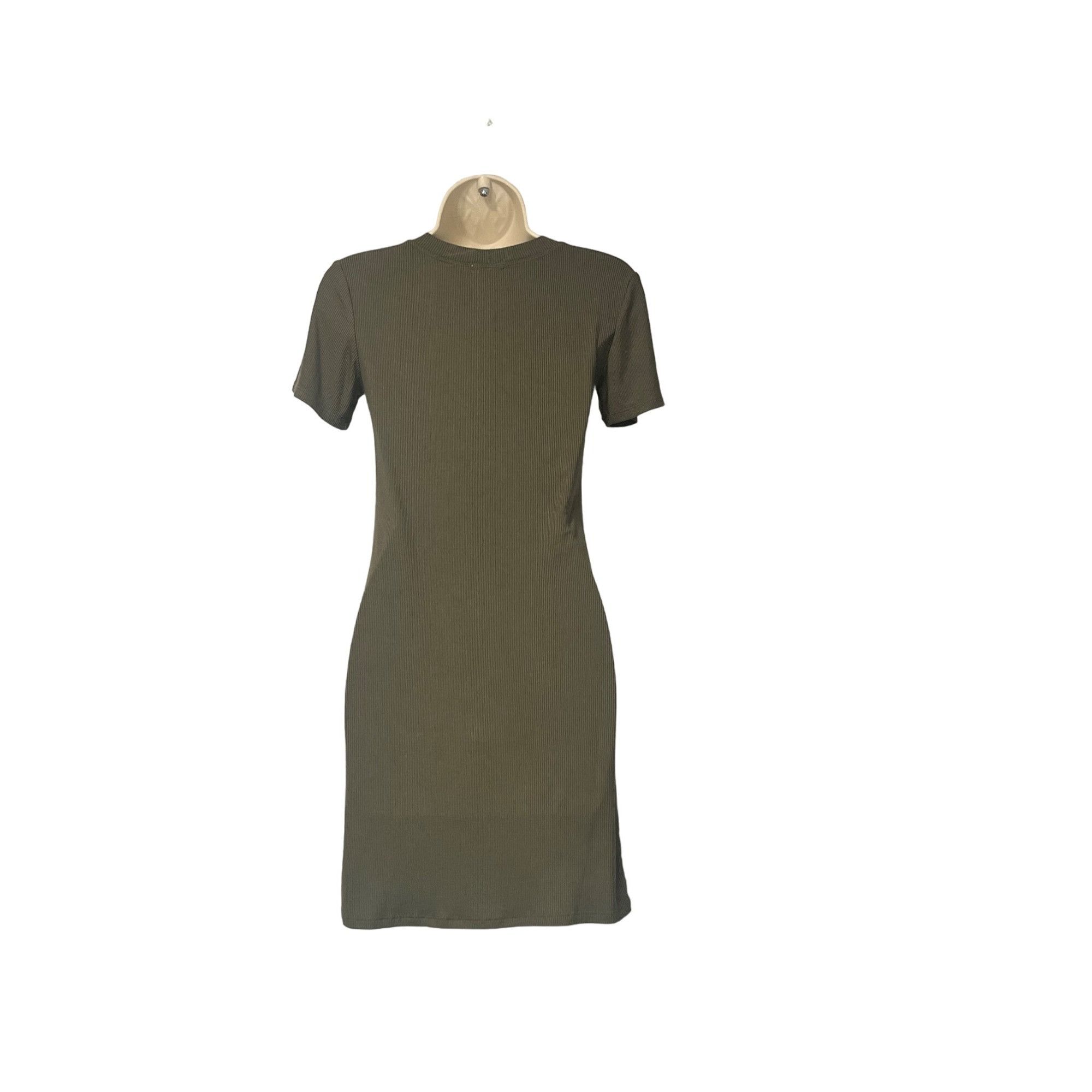 BP. BP. Front Slit Rib T-Shirt Dress in Olive Sarma, Sz. XS Size XS / US 0-2 / IT 36-38 - 15 Thumbnail