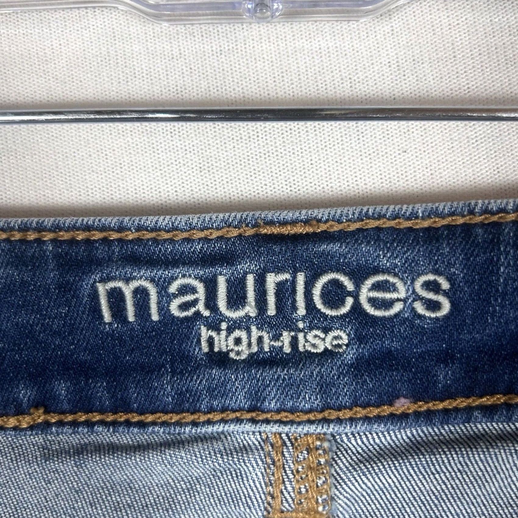 Vintage Maurices High Rise Jeans Women's XS Short Dark Blue Denim Pants Regular Rise Stretch Pockets Zipper Button Size 26" / US 2 / IT 38 - 3 Thumbnail