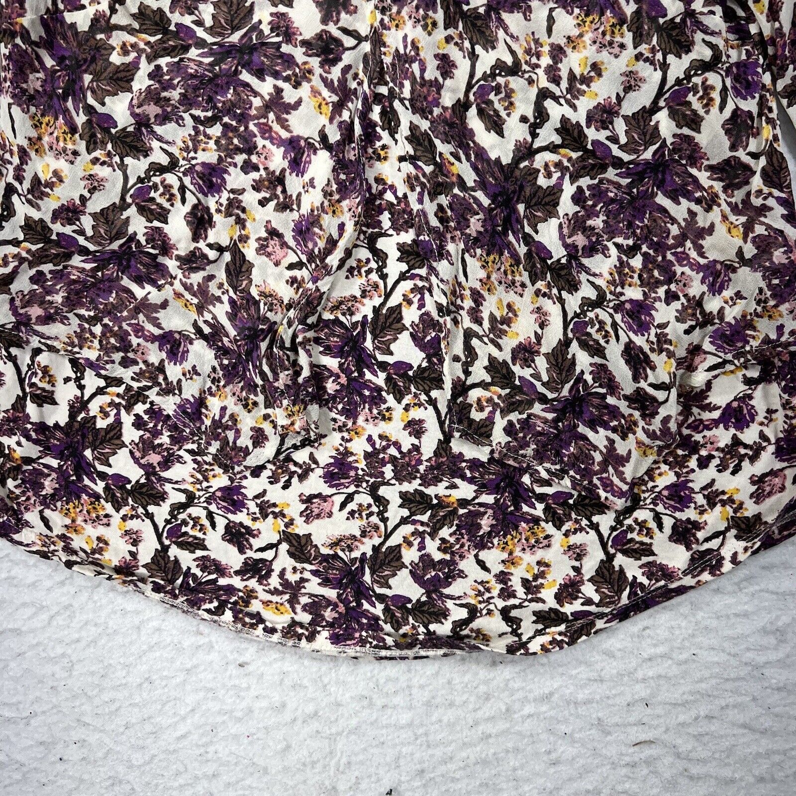 Lucky Brand Lucky Brand Purple Floral Cold Shoulder Layered Top Size XS / US 0-2 / IT 36-38 - 6 Thumbnail