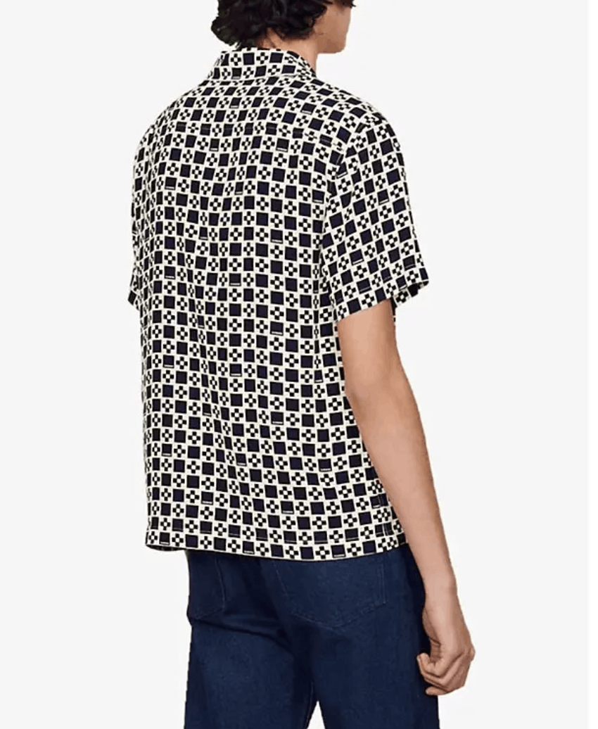 Sandro Cross graphic-print loose-fit woven shirt Size US S / EU 44-46 / 1 - 3 Thumbnail