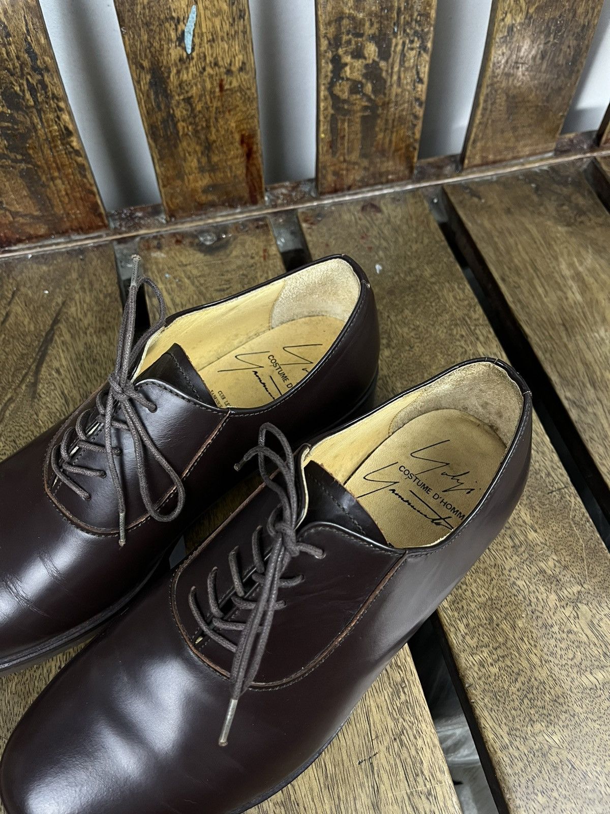Yohji Yamamoto Yohji Yamamoto Costume d’Homme AW1992 Leather Derby Shoes Size US 7 / EU 40 - 2 Thumbnail