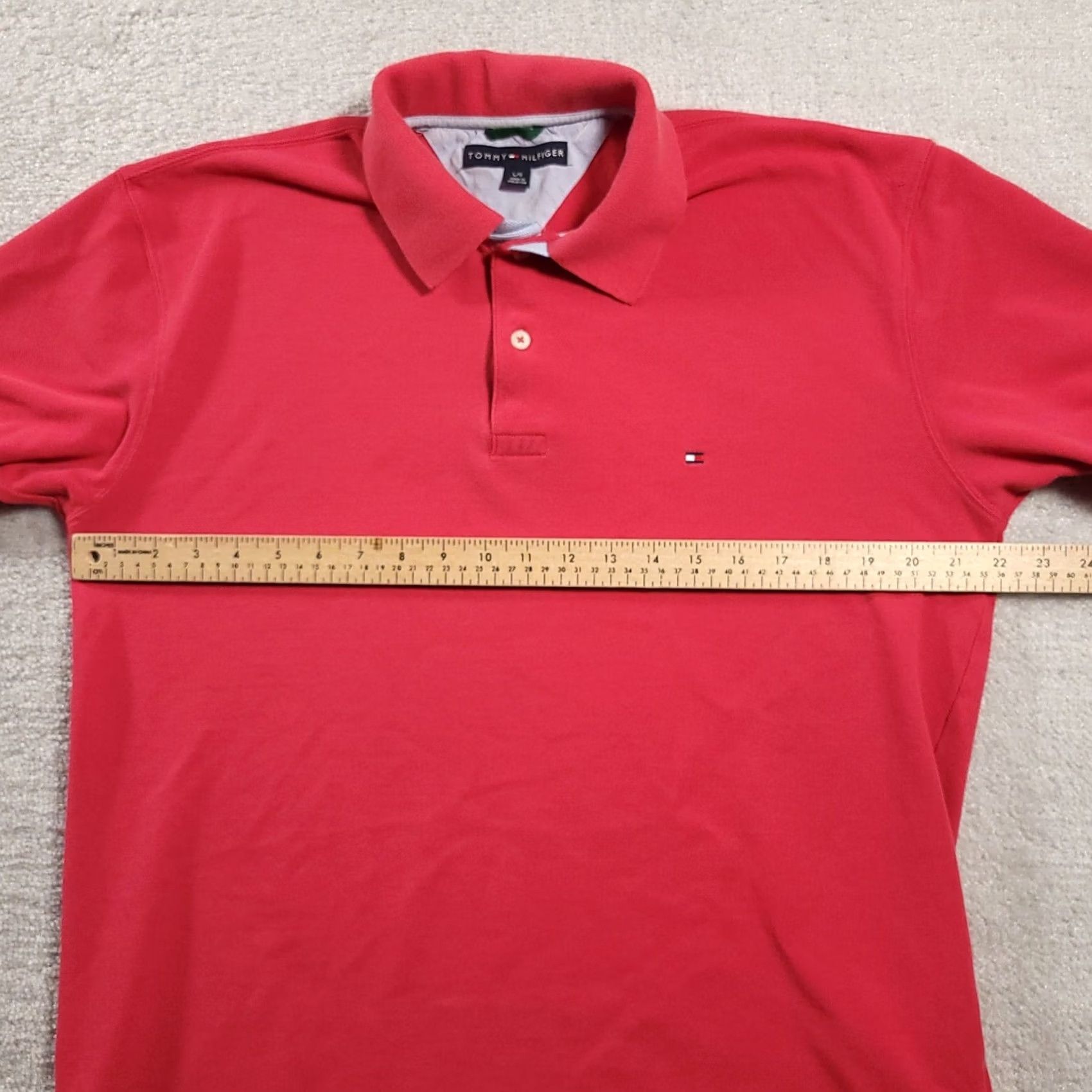 Tommy Hilfiger Tommy Hilfiger Polo Shirt Adult L Red Casual Rugby Flag Logo Mens Shirt Size US L / EU 52-54 / 3 - 3 Thumbnail