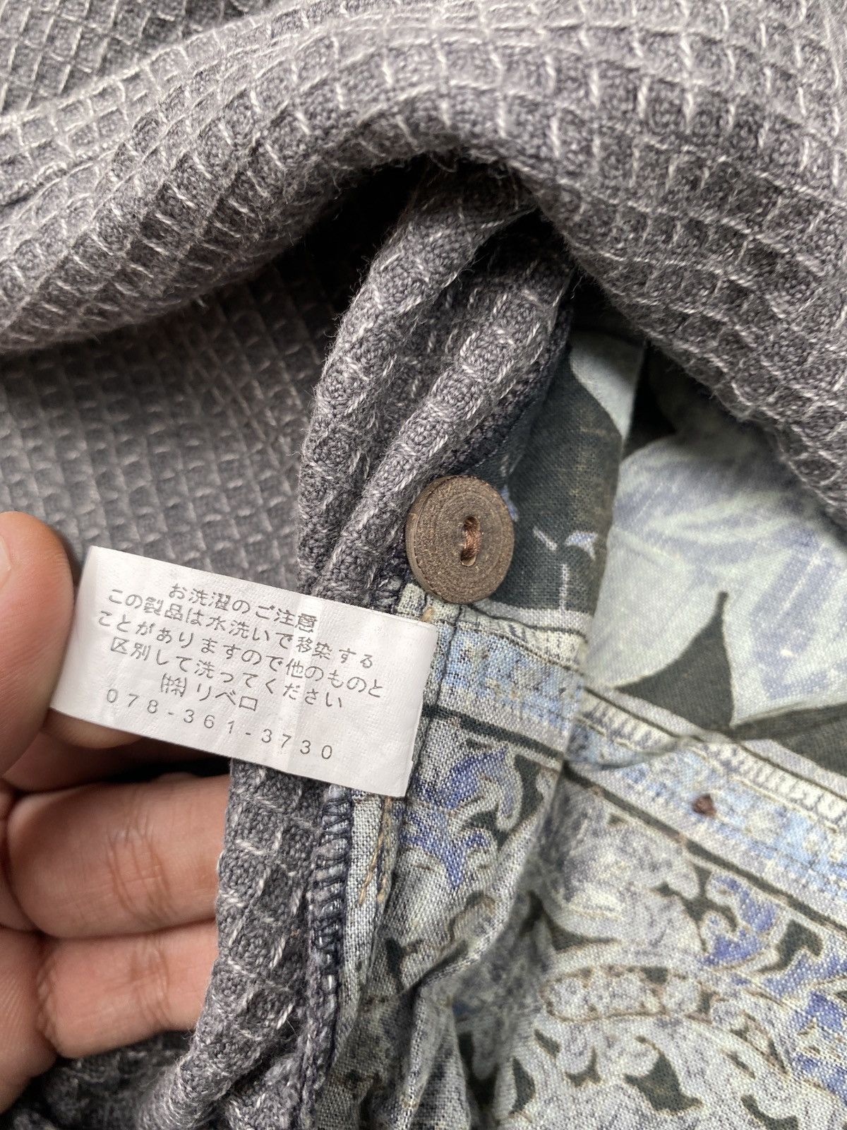 Hysteric Glamour × In The Attic × Japanese Brand Vintage Thermal Button Shirt Faded Patchwork Lgb style Size US M / EU 48-50 / 2 - 7 Thumbnail