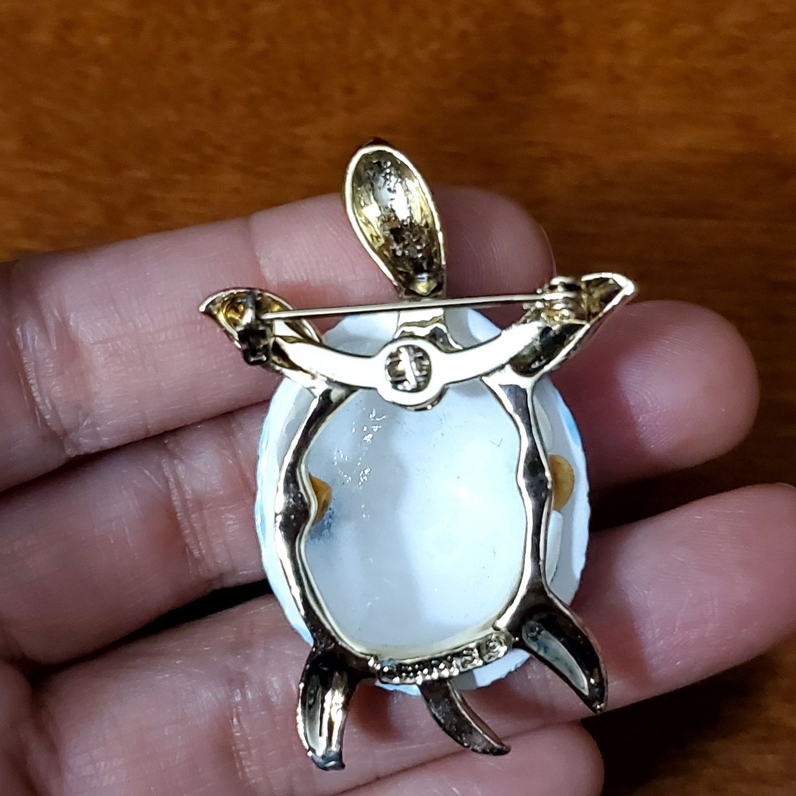Other Vintage Gerrys Blue Enamel Turtle Brooch Pin 1.5" Reptile Size ONE SIZE - 4 Thumbnail