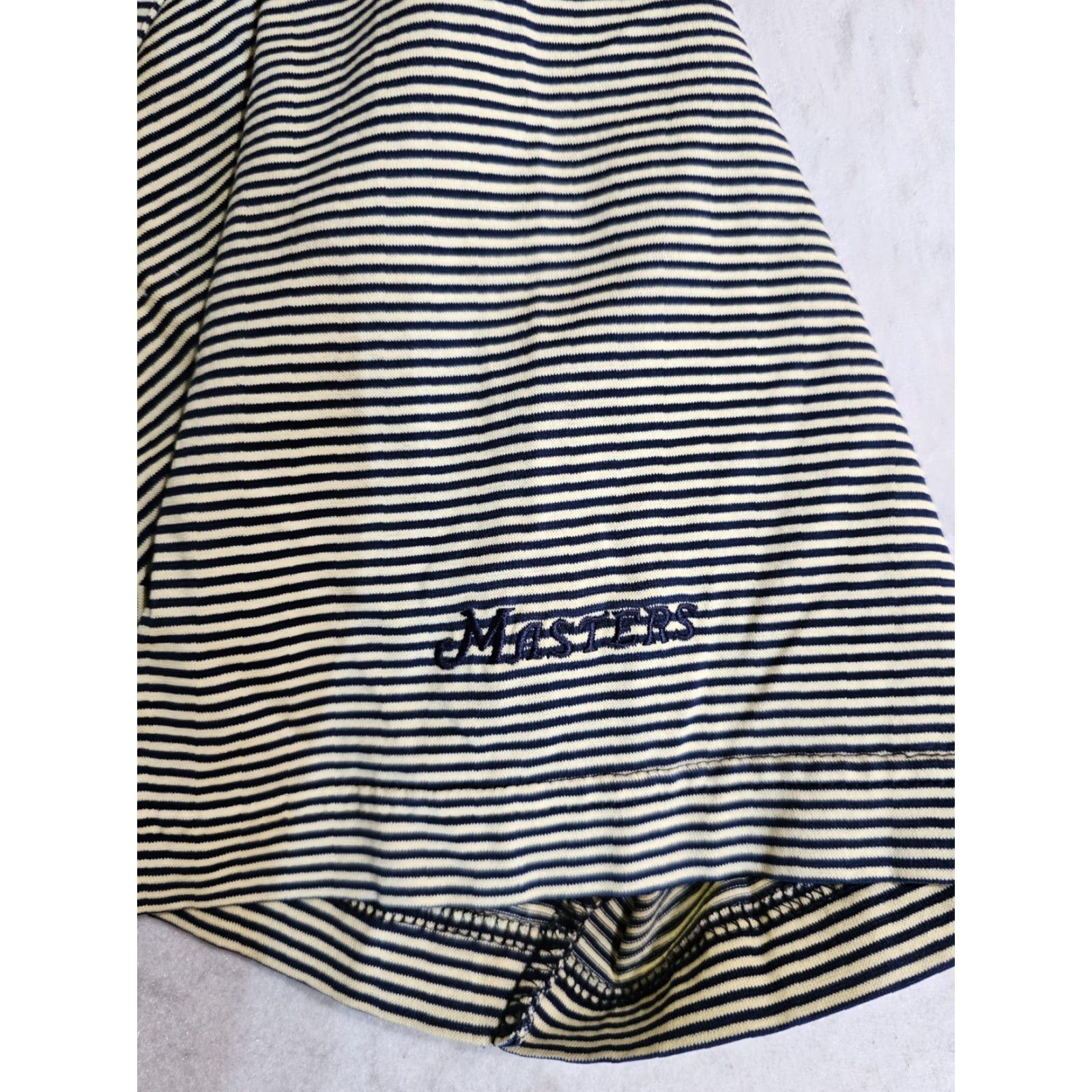 Vintage VINTAGE Masters Collection Augusta Logo Blue Striped Polo Golf Shirt Mens 2XL 2 Ply Size US XXL / EU 58 / 5 - 7 Thumbnail