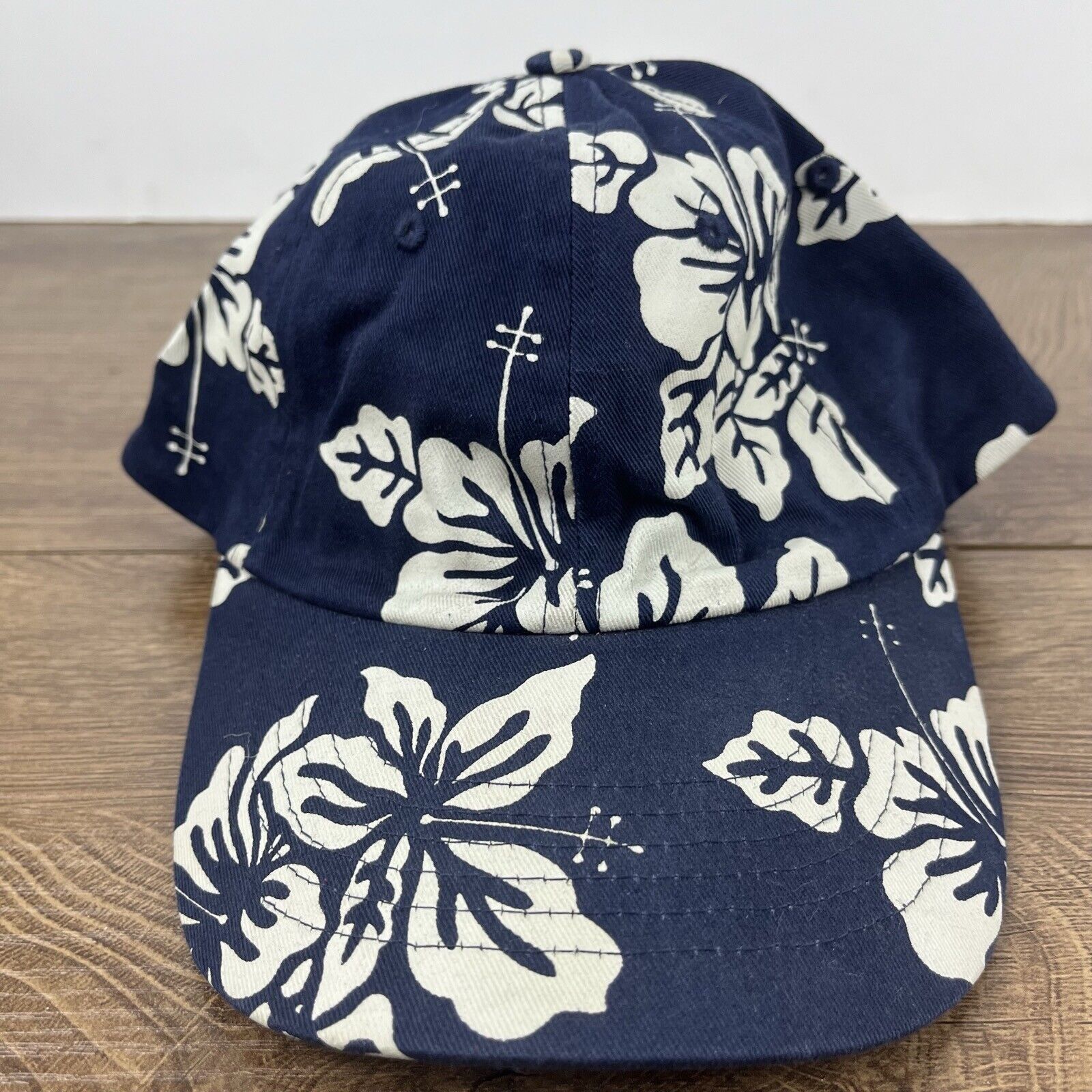 Other Beach Hat Vacation Leaves Hat Blue Cap Adjustable Blue Adult Size ONE SIZE - 5 Thumbnail