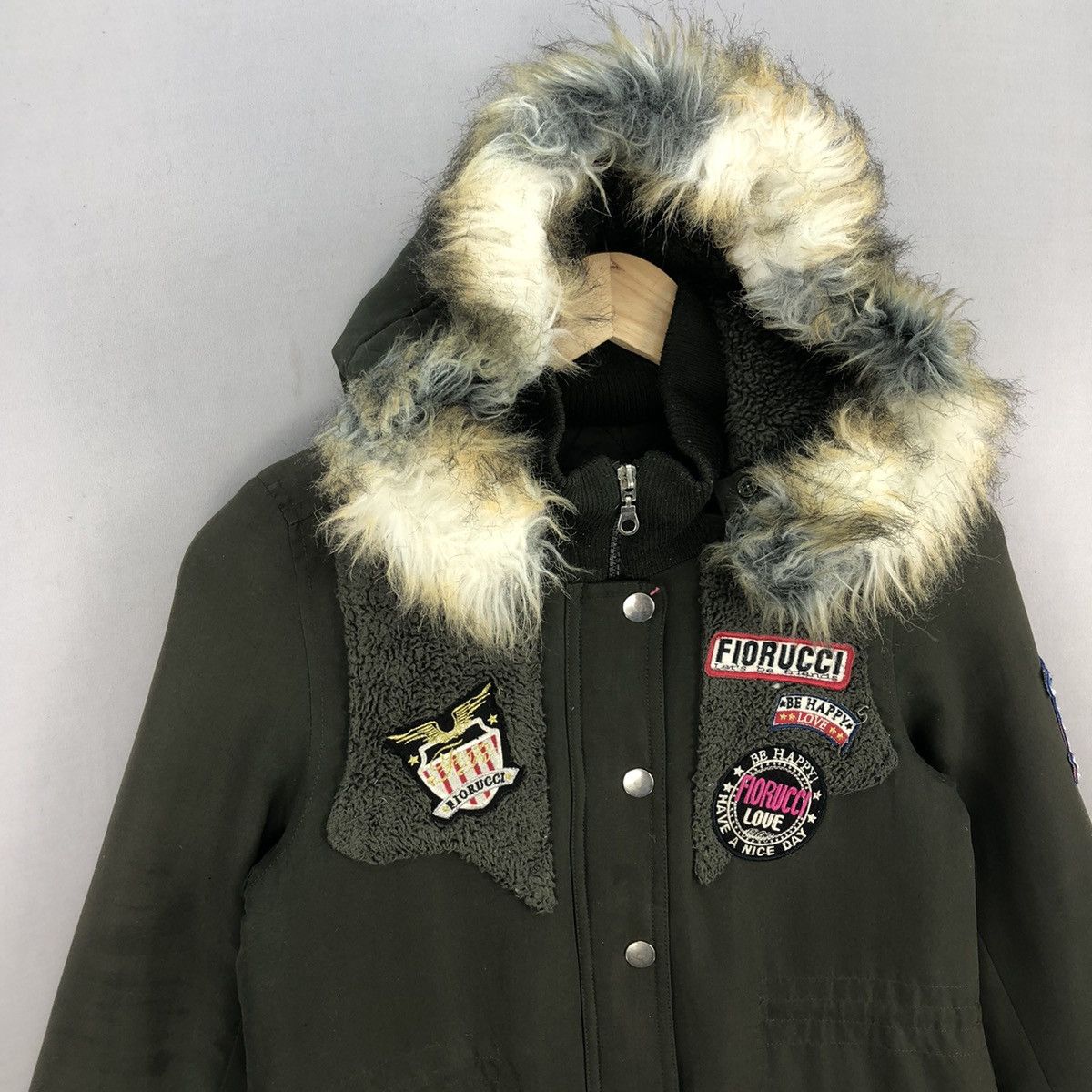 Fiorucci Vintage 00’s Fiorucci Patches Faux Fur Parka Size US XS / EU 42 / 0 - 2 Thumbnail