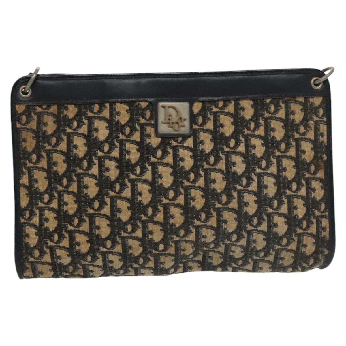 Dior Trotter Navy Canvas Shoulder Bag (Pre-Owned) Size ONE SIZE - 1 Thumbnail