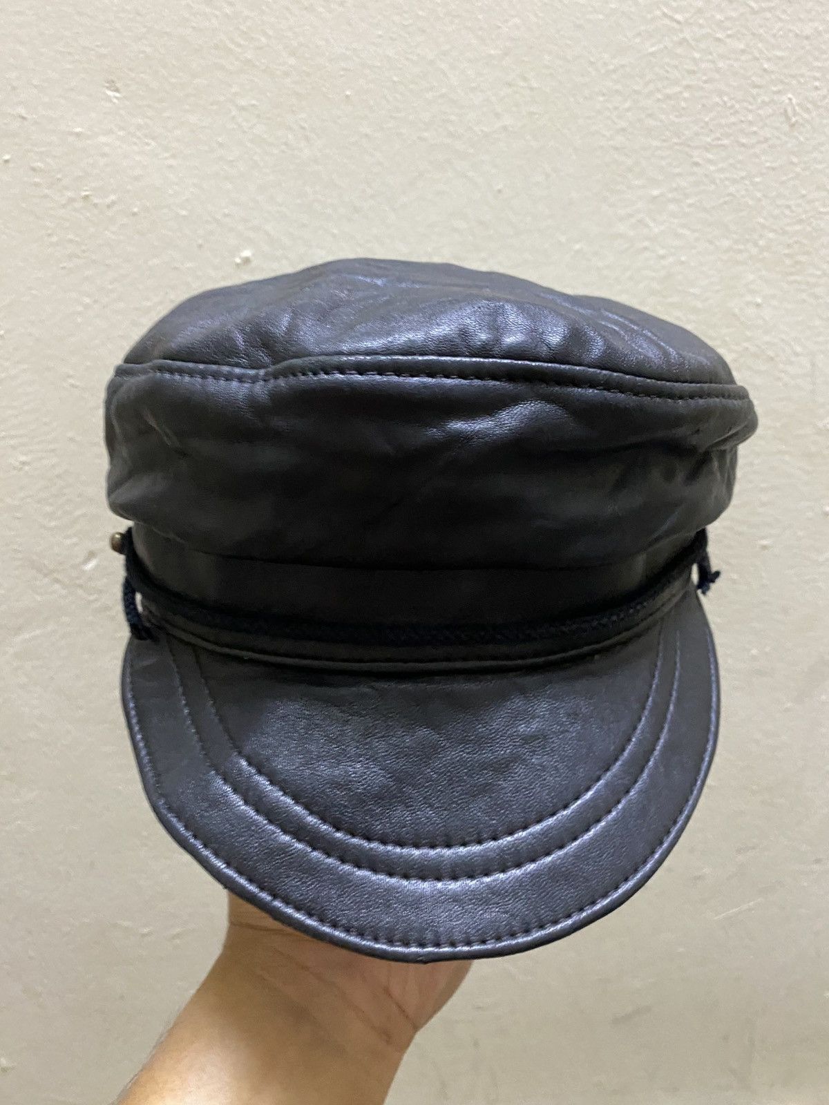 Vintage Vintage Captain Leather Cap Hat Size ONE SIZE - 2 Thumbnail