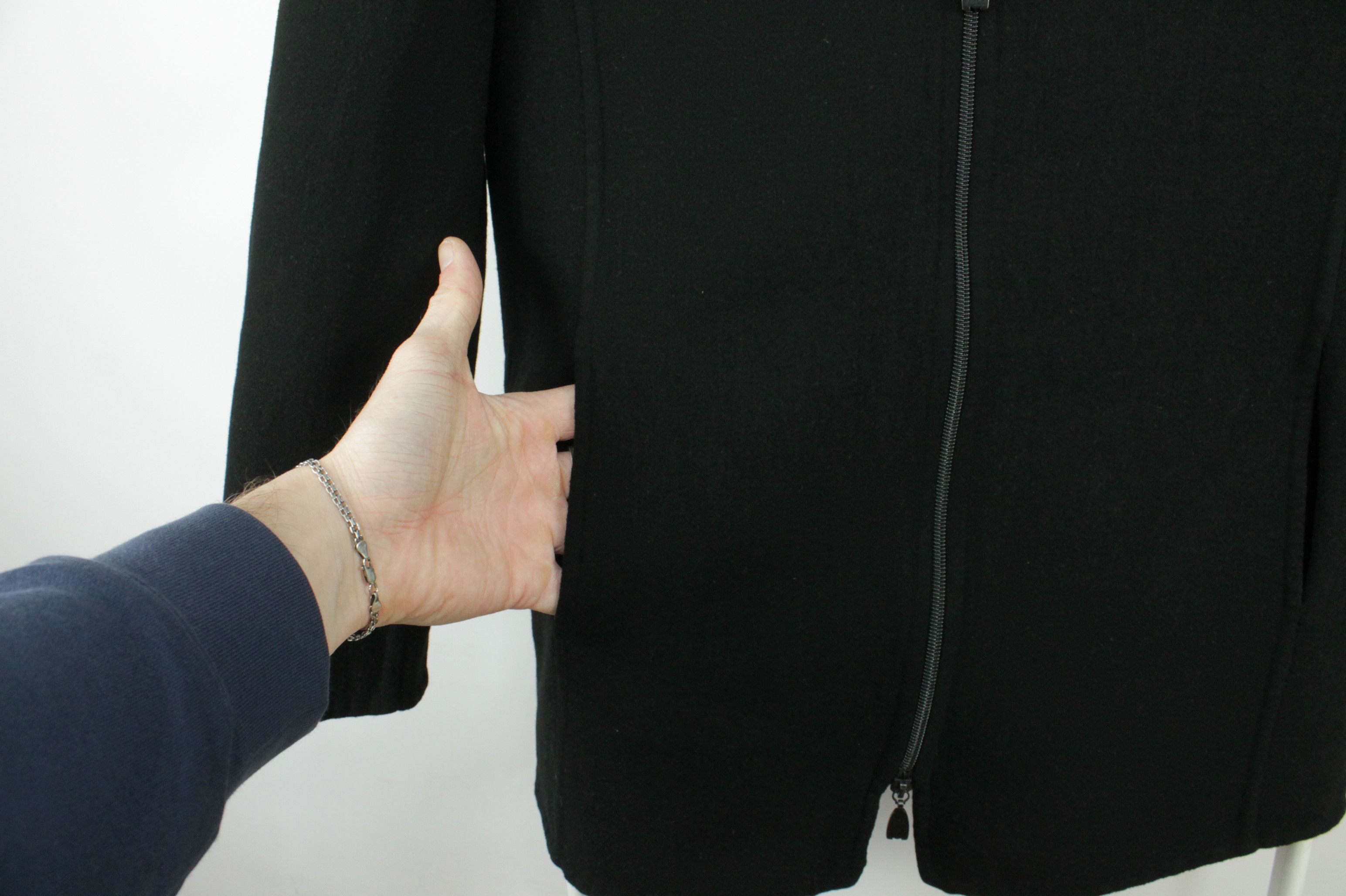 Max Mara Vintage Max Mara Black Wool Full Zip Jacket Size L / US 10 / IT 46 - 6 Thumbnail