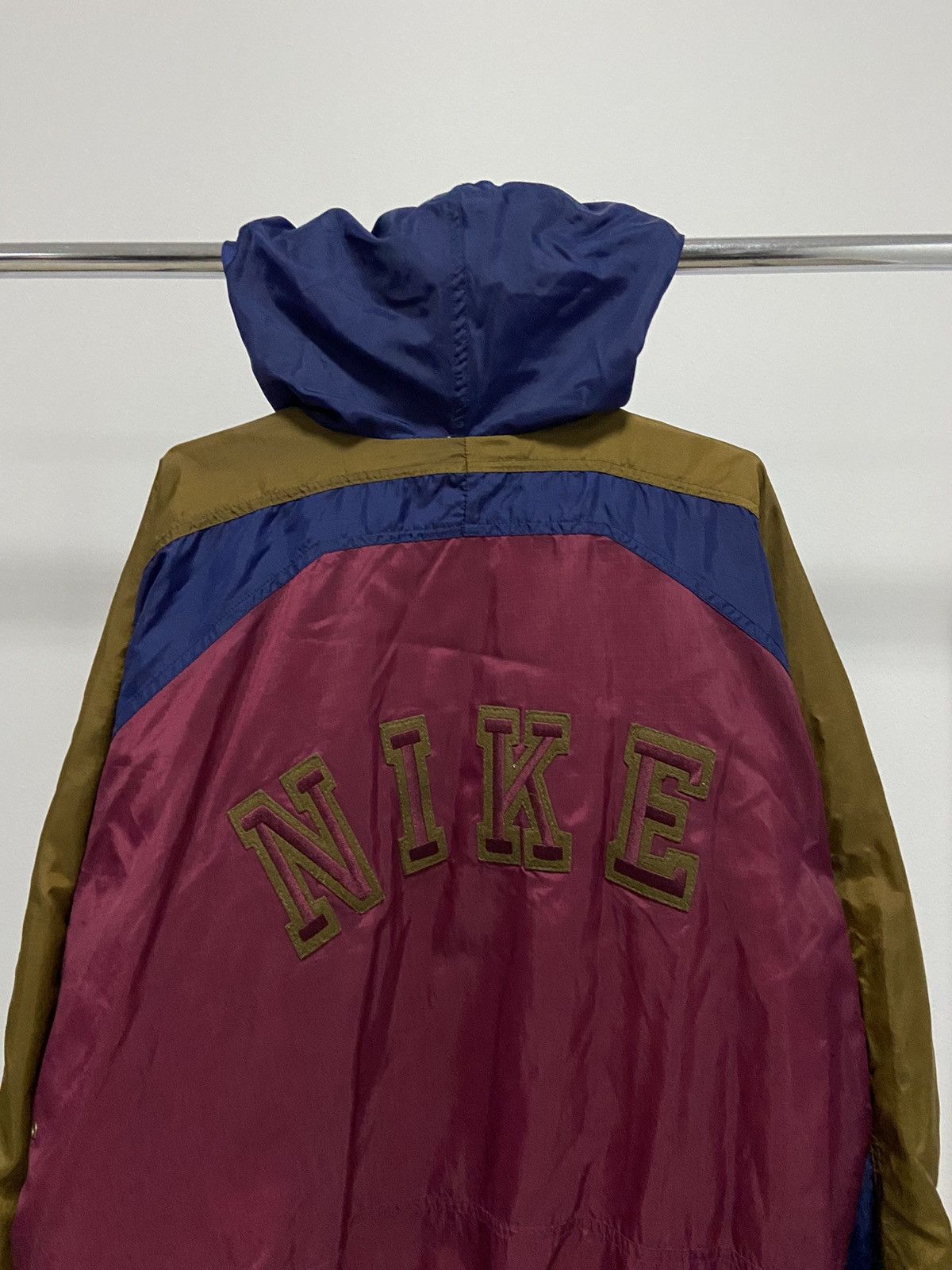 Nike × Vintage Nike Vintage Windbreaker 80s hooded zip spell out logo nylon Size US L / EU 52-54 / 3 - 6 Thumbnail