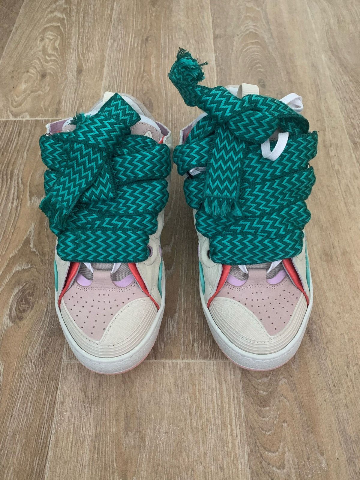 Lanvin *BRANDNEW* Lanvin White Pink turquoise Curb Sneaker Sz.40 Size US 10 / IT 40 - 5 Thumbnail