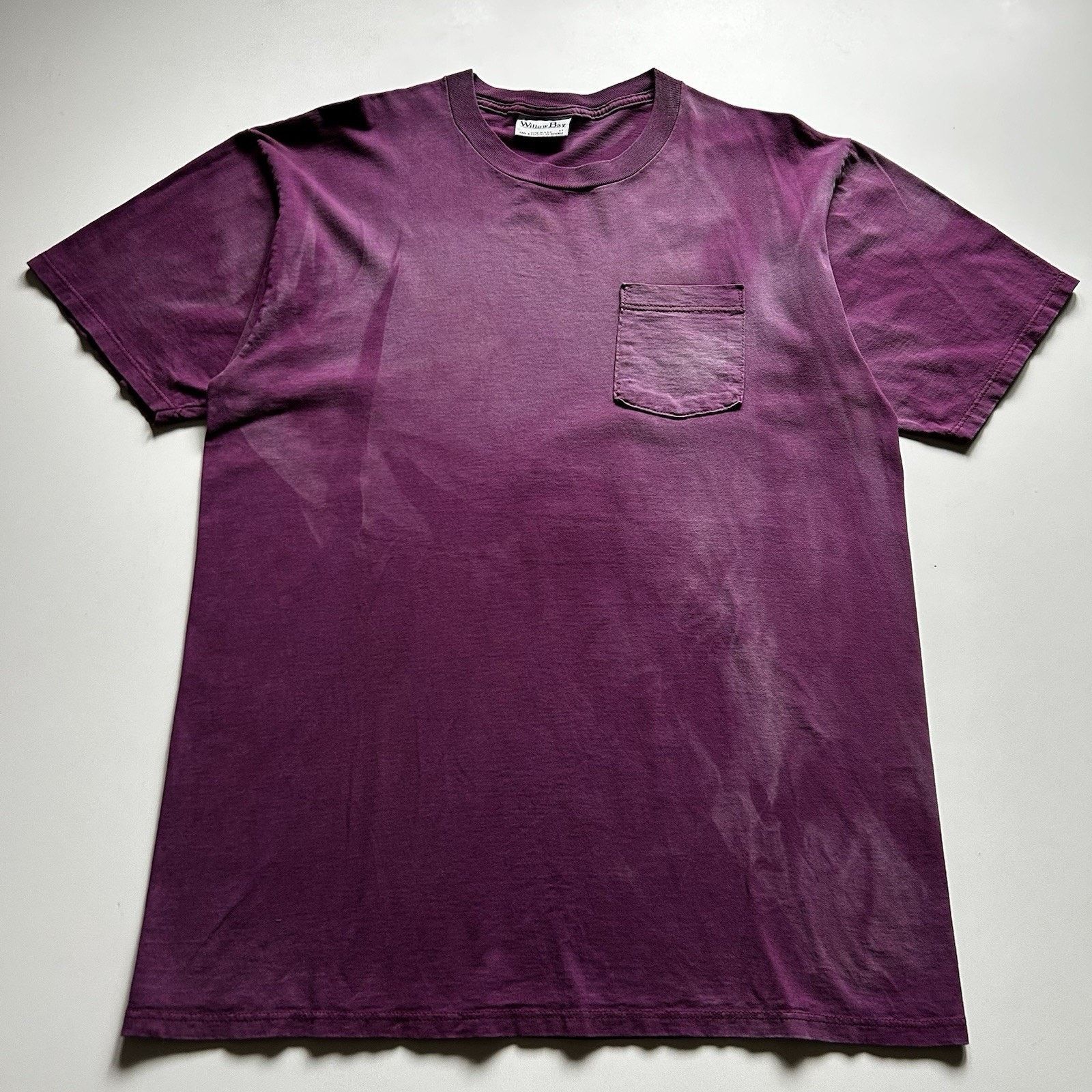 Vintage Vintage 90s Sun Faded Purple Blank Pocket T Shirt Large Rare Size US XL / EU 56 / 4 - 1 Thumbnail