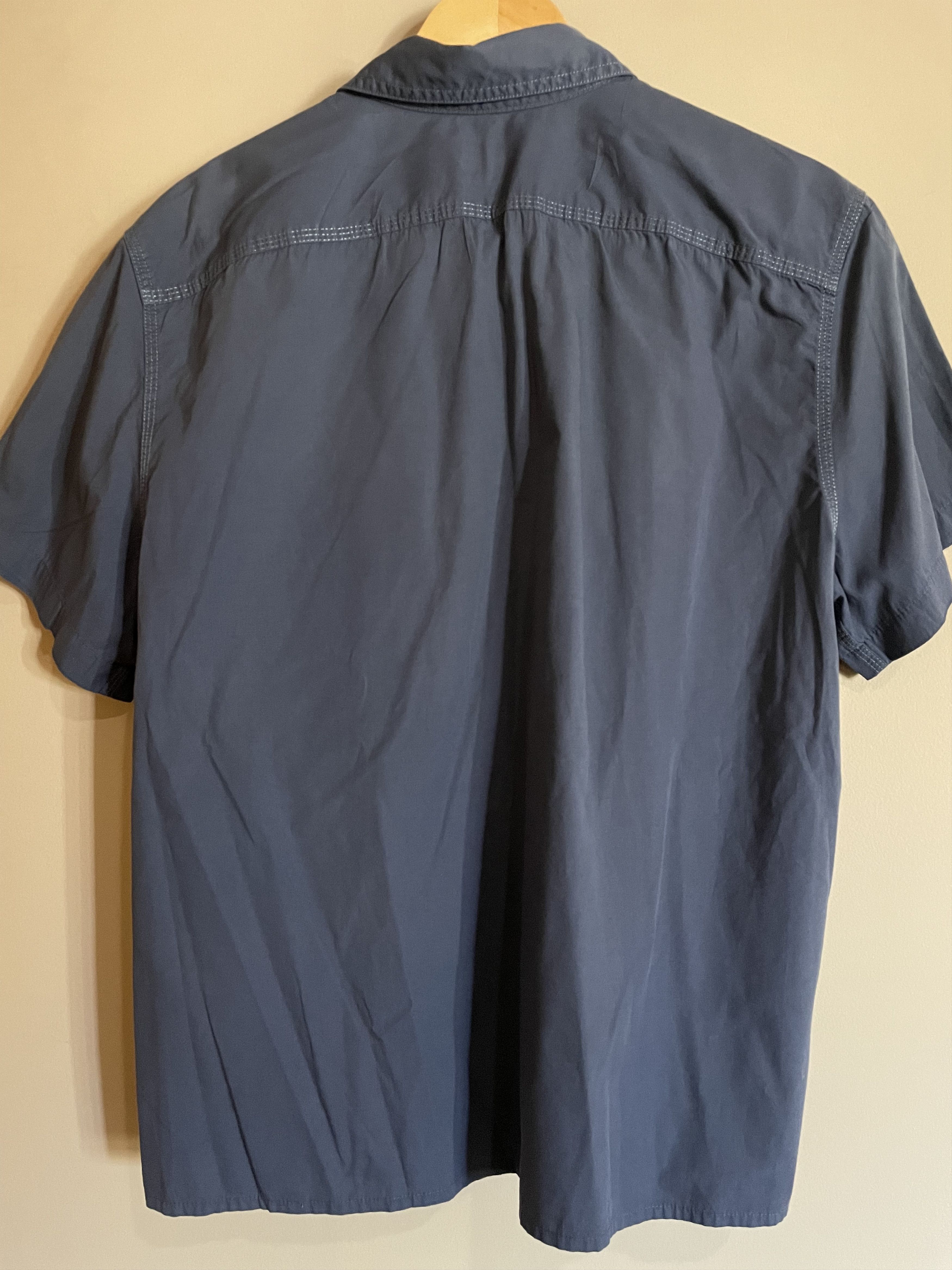 Gap GAP Blue Poplin Cotton S/S Shirt, Men's Medium Size US M / EU 48-50 / 2 - 2 Thumbnail