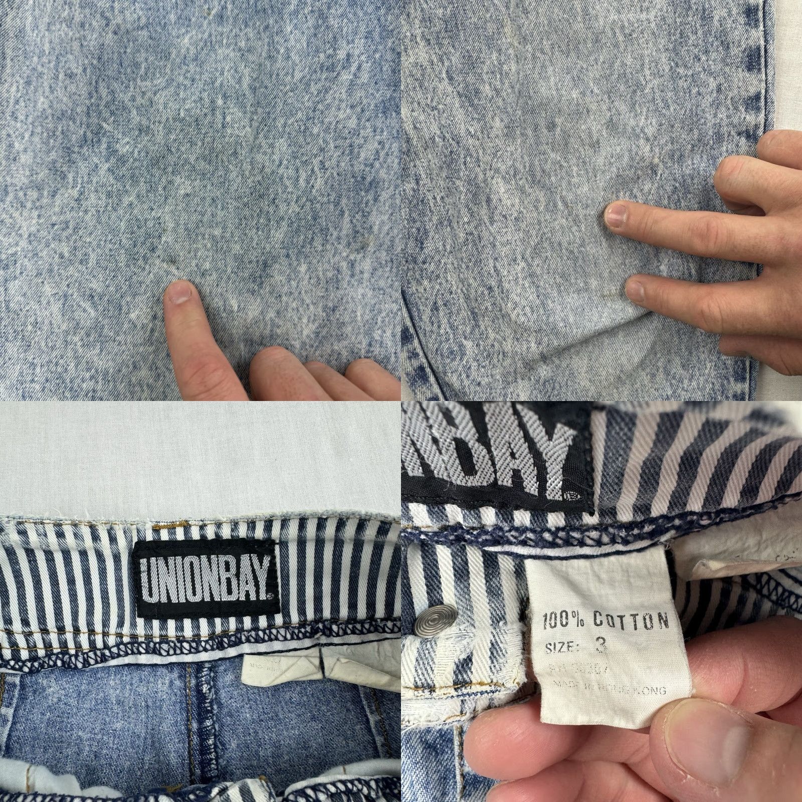 Vintage VINTAGE UNIONBAY JEANS WOMENS 3 BLUE HIGH WAIST HIPSTER PUNK 1980S SNAPS BUTTON Size 26" / US 2 / IT 38 - 8 Thumbnail