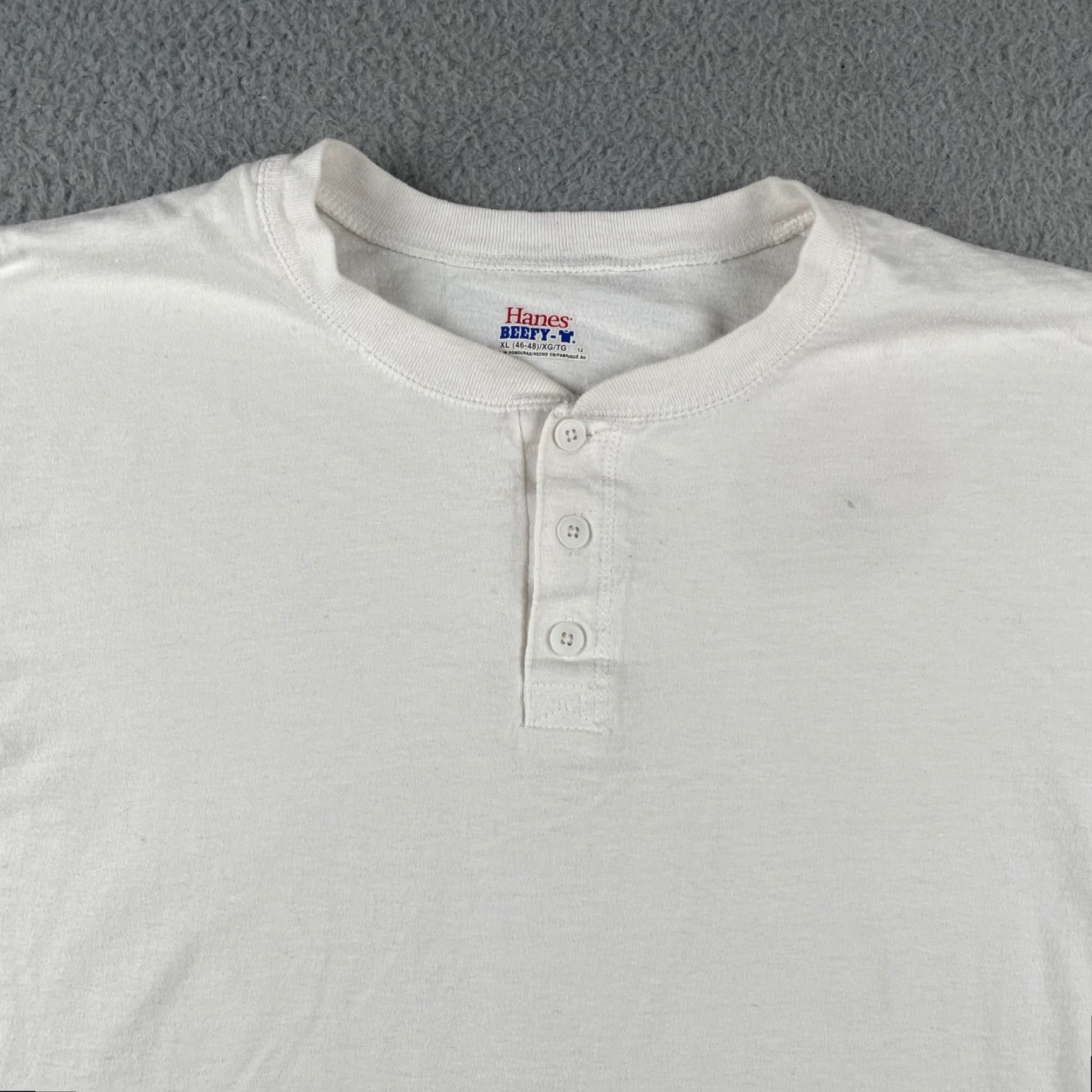 Hanes VINTAGE Hanes Beefy-T Plain Solid White Men’s Size XL Long Sleeve Henley Shirt Y2K EUC Size US XL / EU 56 / 4 - 2 Thumbnail