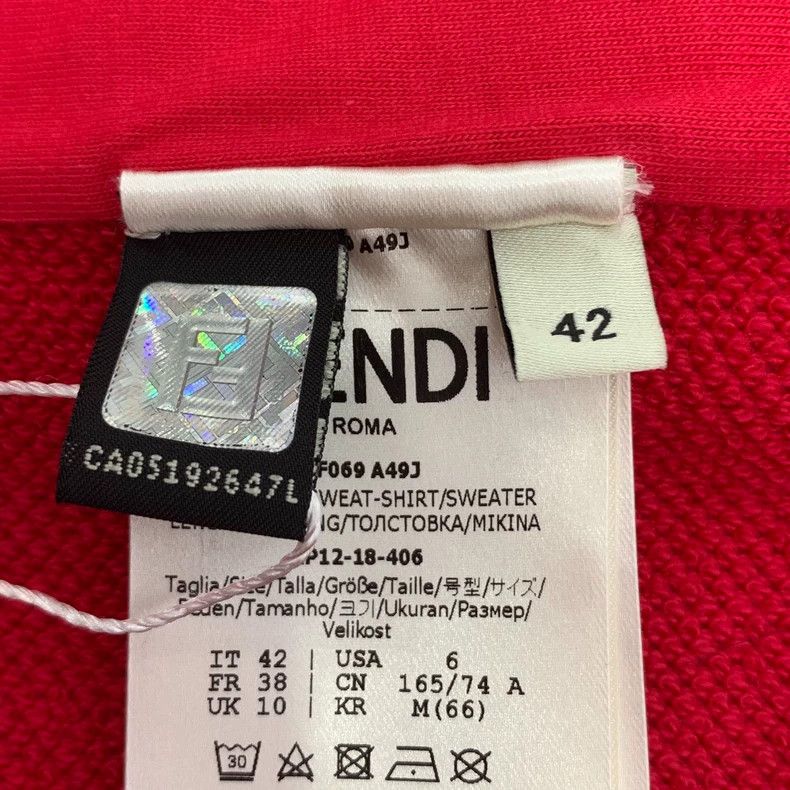 Fendi FENDI Red side logo letter cotton zipper jacket Size XS / US 0-2 / IT 36-38 - 6 Thumbnail