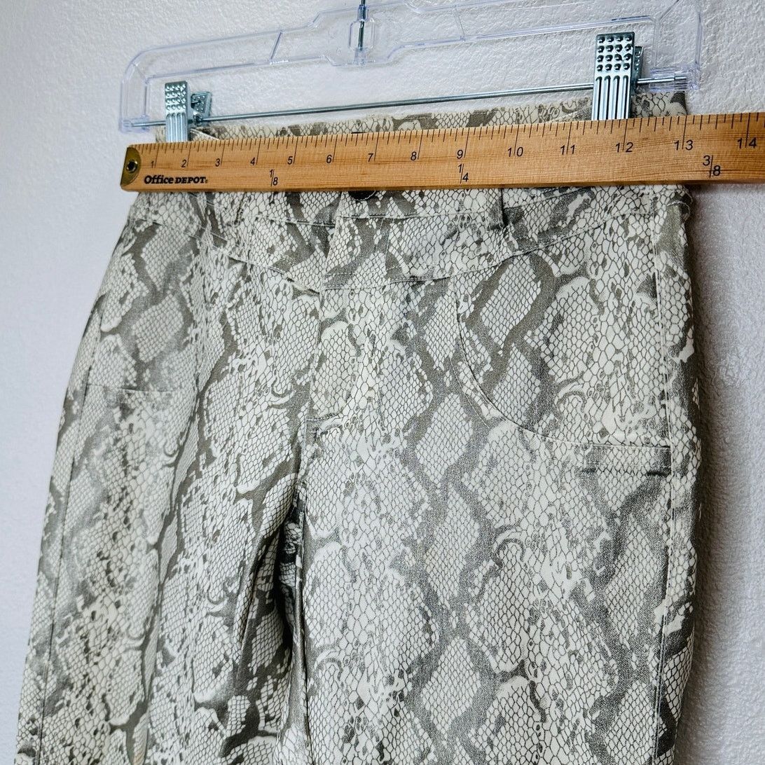 Other Caribbean Queen Cream Silver Snake Print Zip Skinny Jegging Size 27" / US 4 / IT 40 - 13 Thumbnail