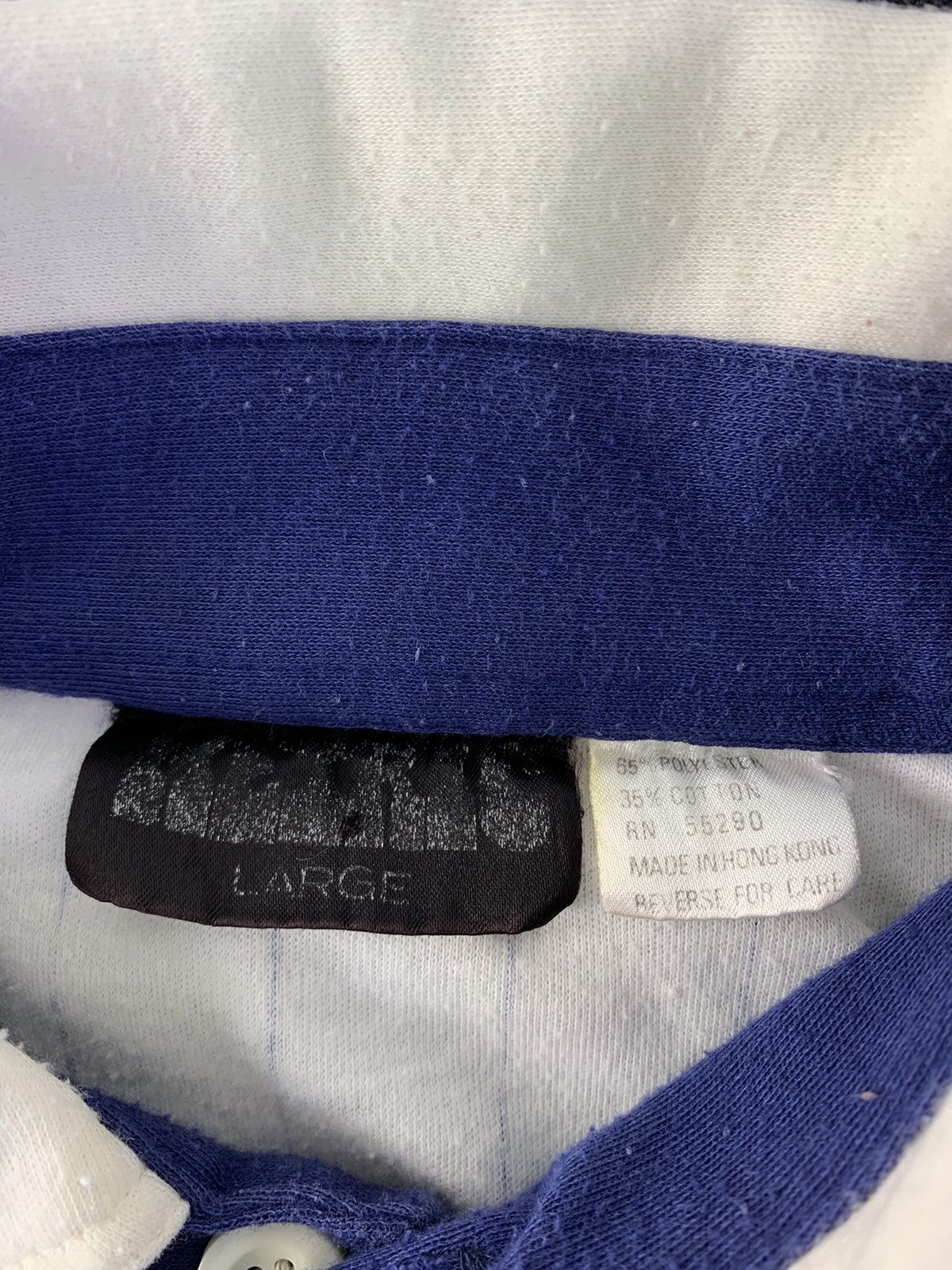 Vintage 90s Japanese Brand Striped Design Polo Tee Blue Button Size US M / EU 48-50 / 2 - 4 Thumbnail
