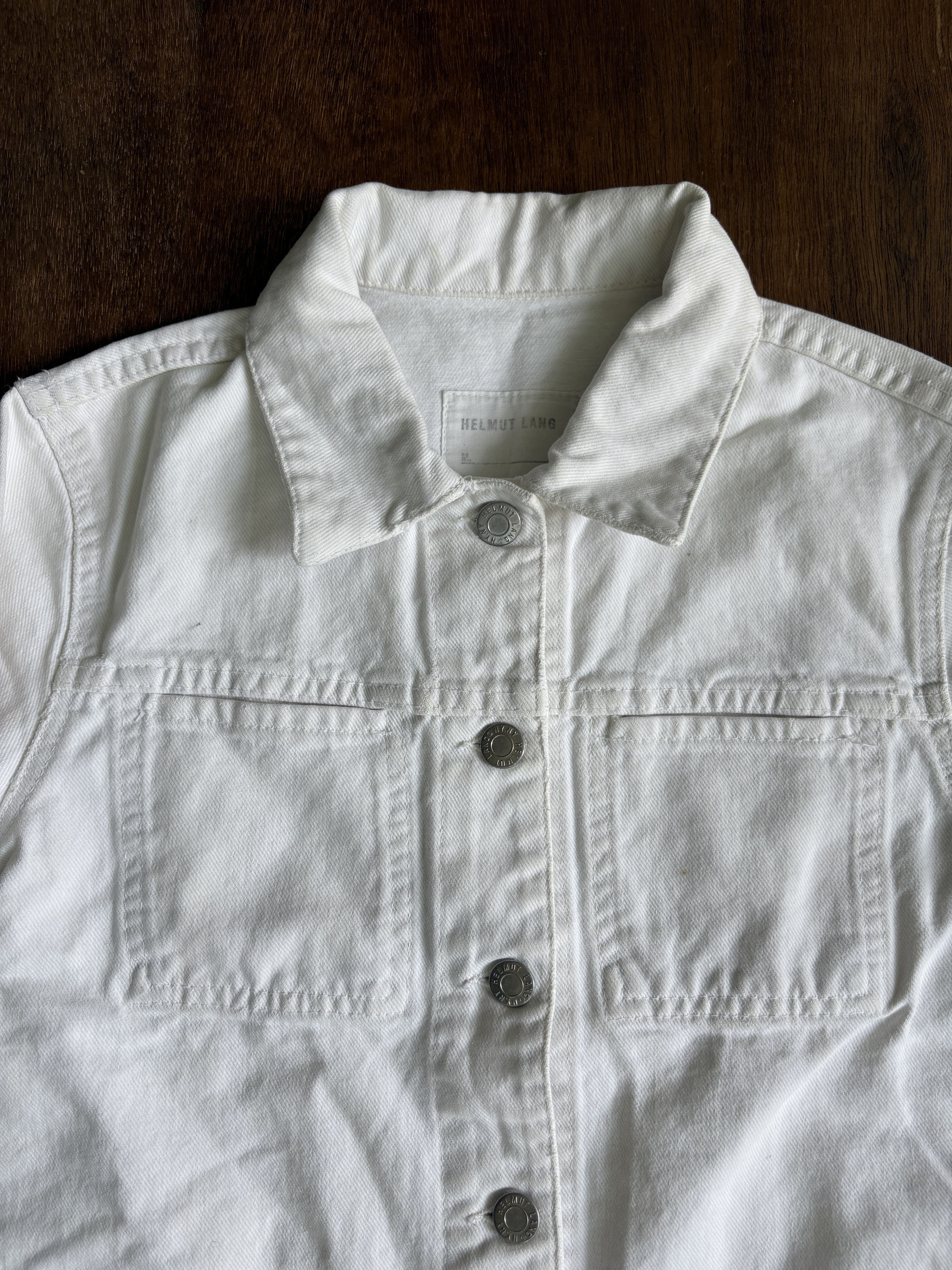 Helmut Lang HELMUT LANG Vintage White Denim Jacket Size US S / EU 44-46 / 1 - 2 Thumbnail