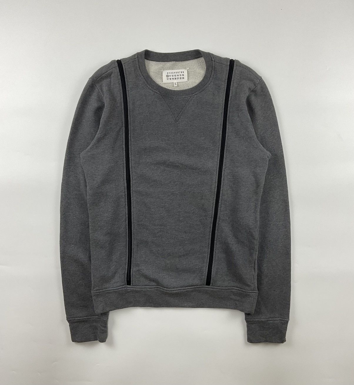 image of Maison Margiela Double Zip Sweatshirt in Grey, Men's (Size Medium)