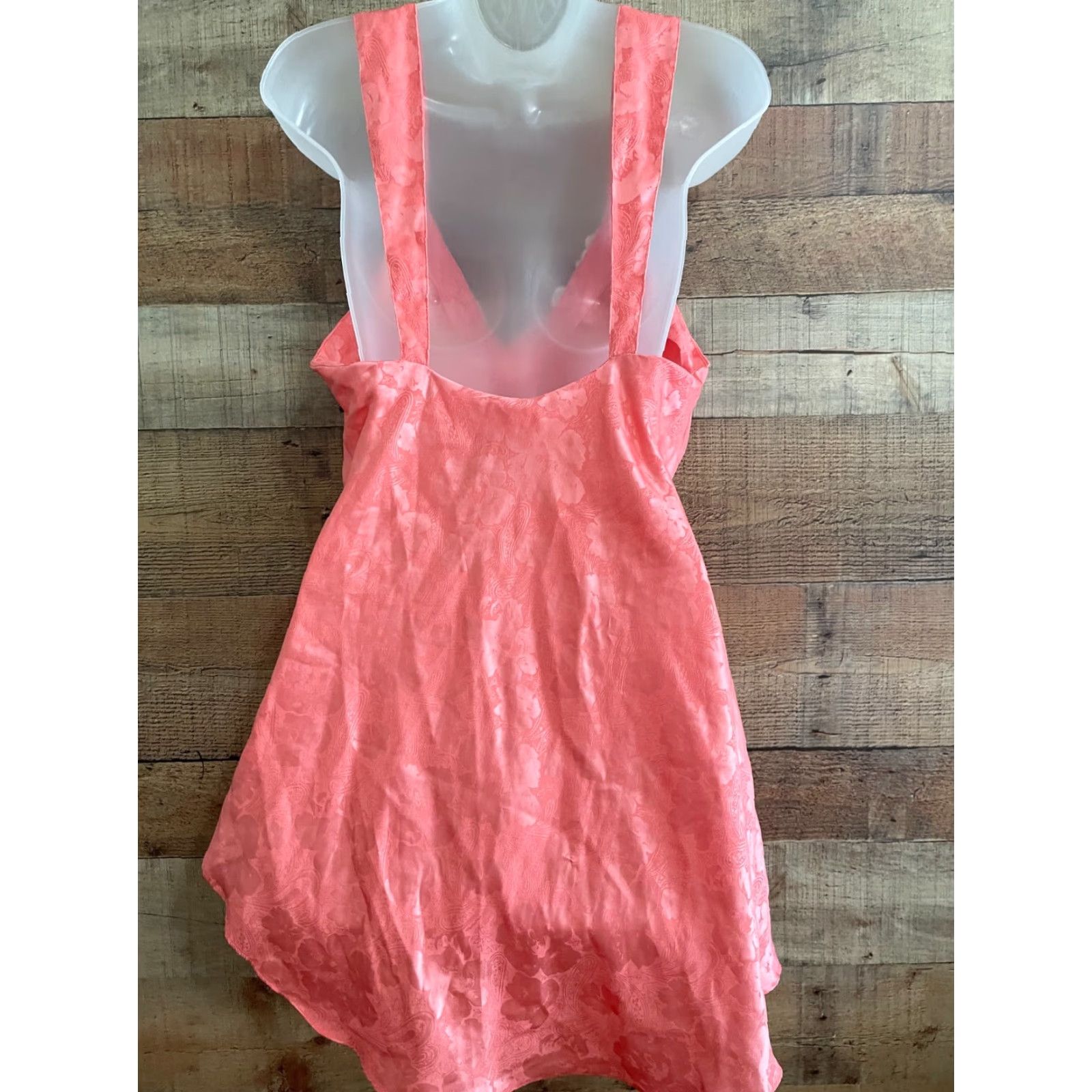 Victoria's Secret VINTAGE Victoria’s Secret Gold Label Teddy Chemise Nightgown Dress M Orange Womens EUC Size ONE SIZE - 3 Thumbnail