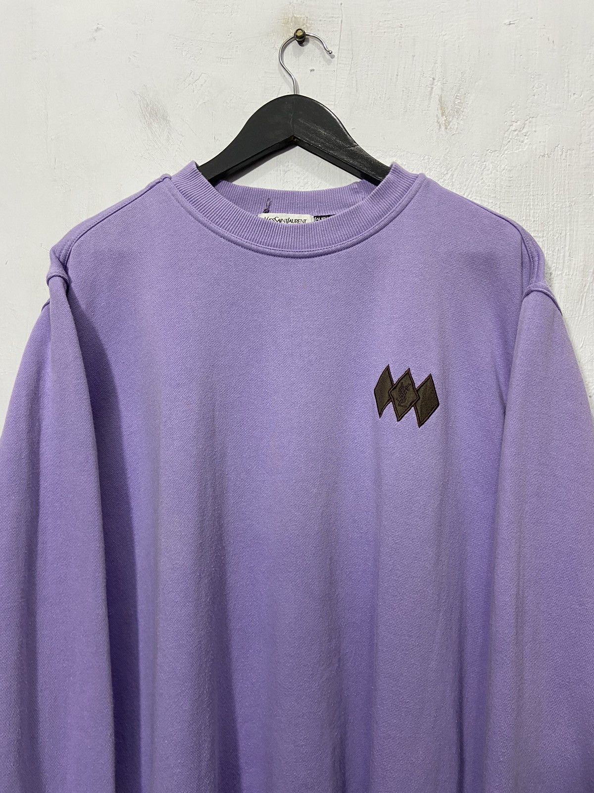 Vintage × Yves Saint Laurent YSL Logo Embroidered Speel Out Sweatshirt Size US L / EU 52-54 / 3 - 2 Thumbnail