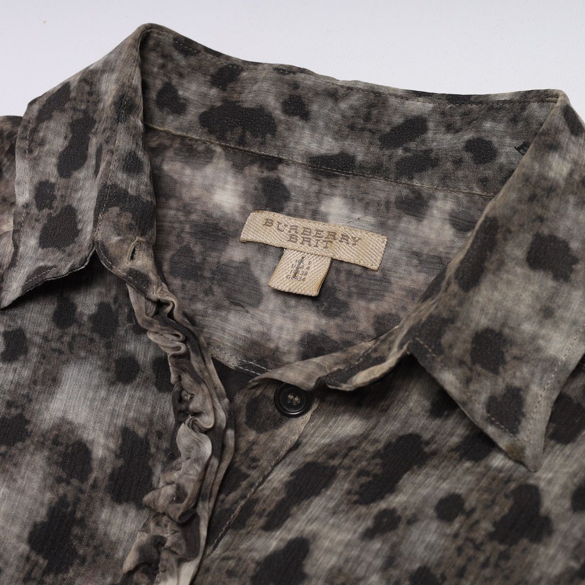 Burberry Burberry Silk Dress Grey Black Printed Belted Dress Size S / US 4 / IT 40 - 7 Thumbnail