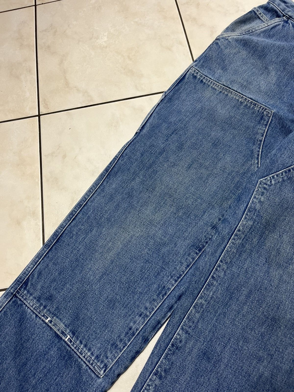 Stussy × Vintage Stussy workgear navy denim double knee baggy jeans pants 34 Size US 34 / EU 50 - 8 Thumbnail
