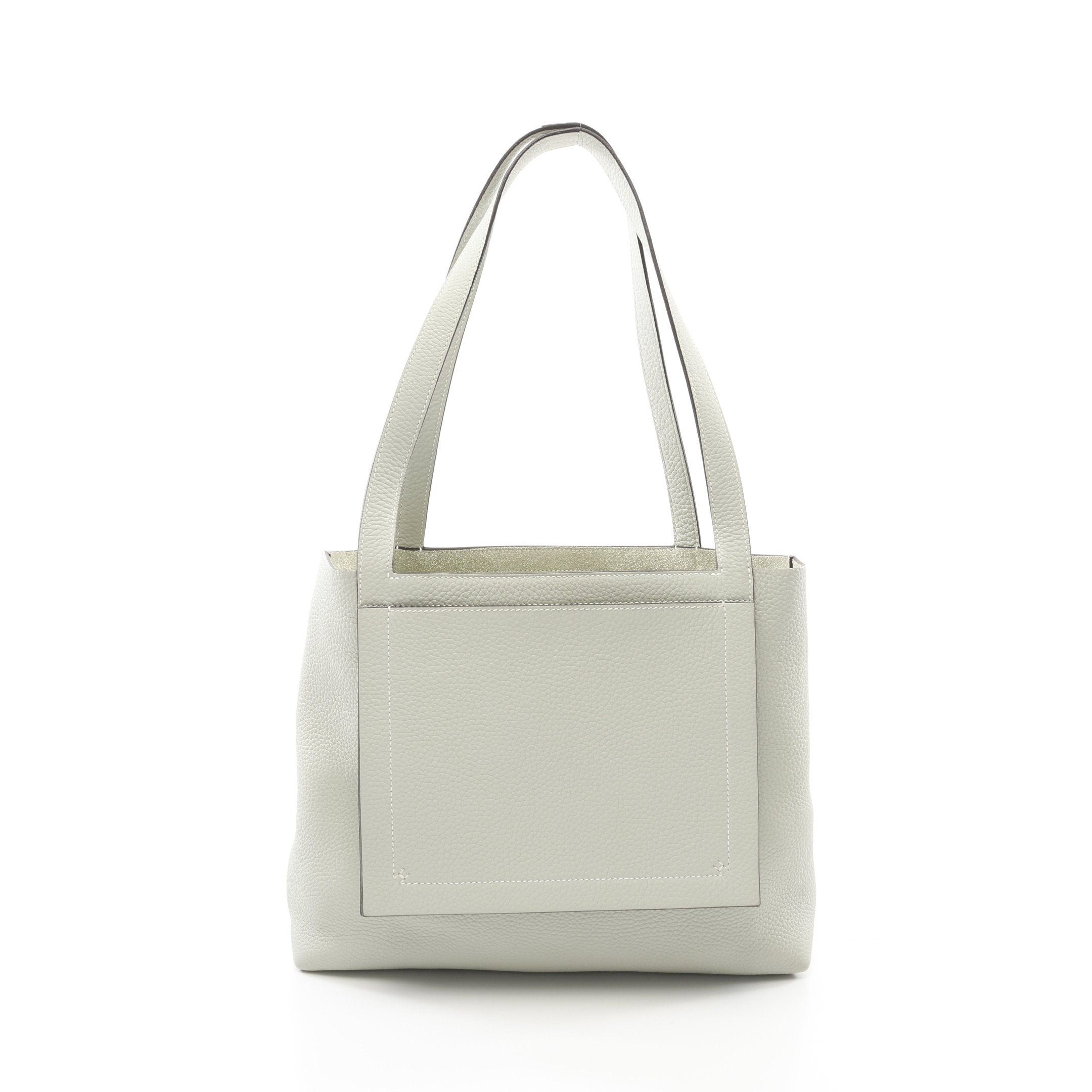 Hermes Cabasserie 31 Shoulder Bag Tote Clemence Leather Light Green B Stamp, Men's