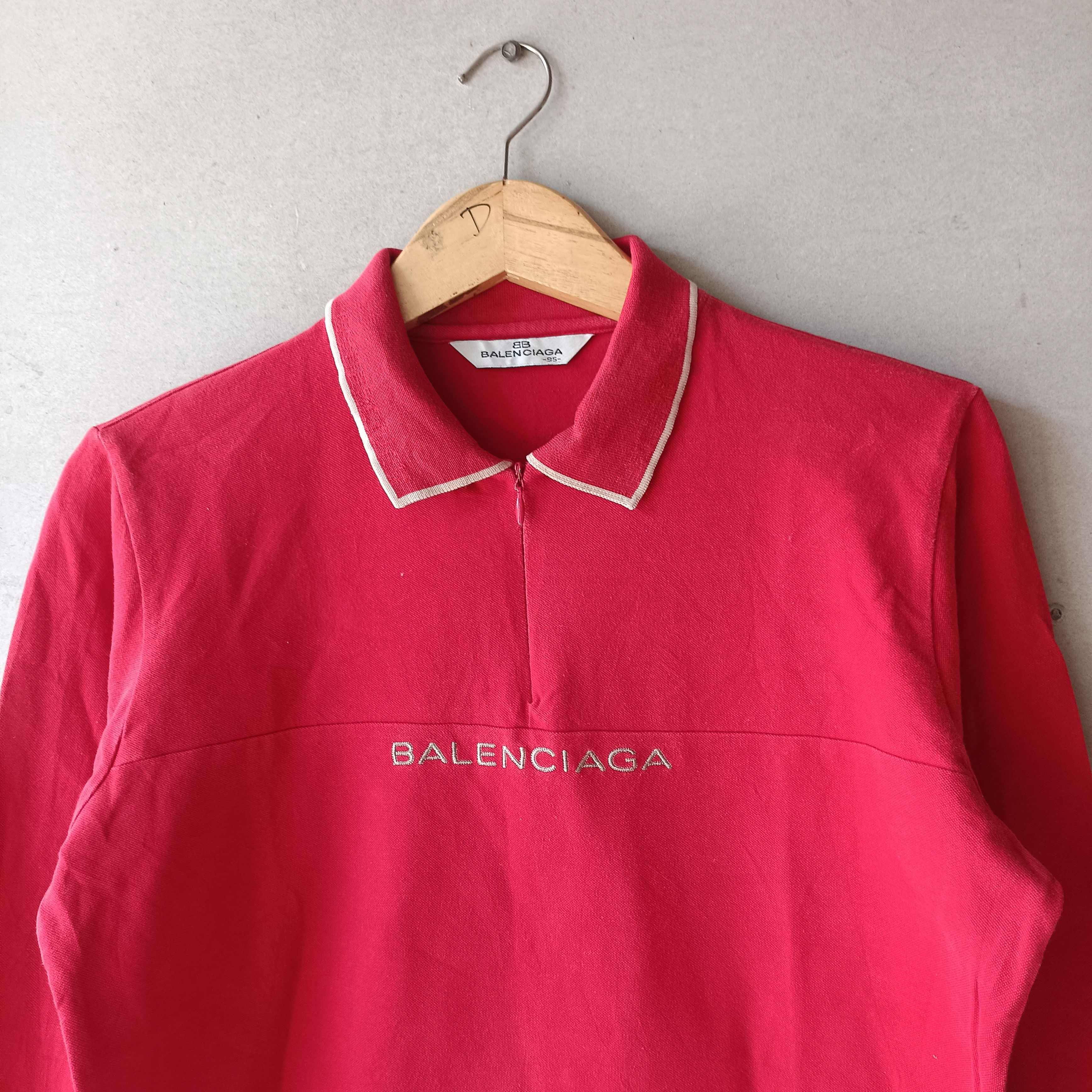 Balenciaga Vintage Balenciaga Ls Halfziper Big Script Size M / US 6-8 / IT 42-44 - 2 Thumbnail