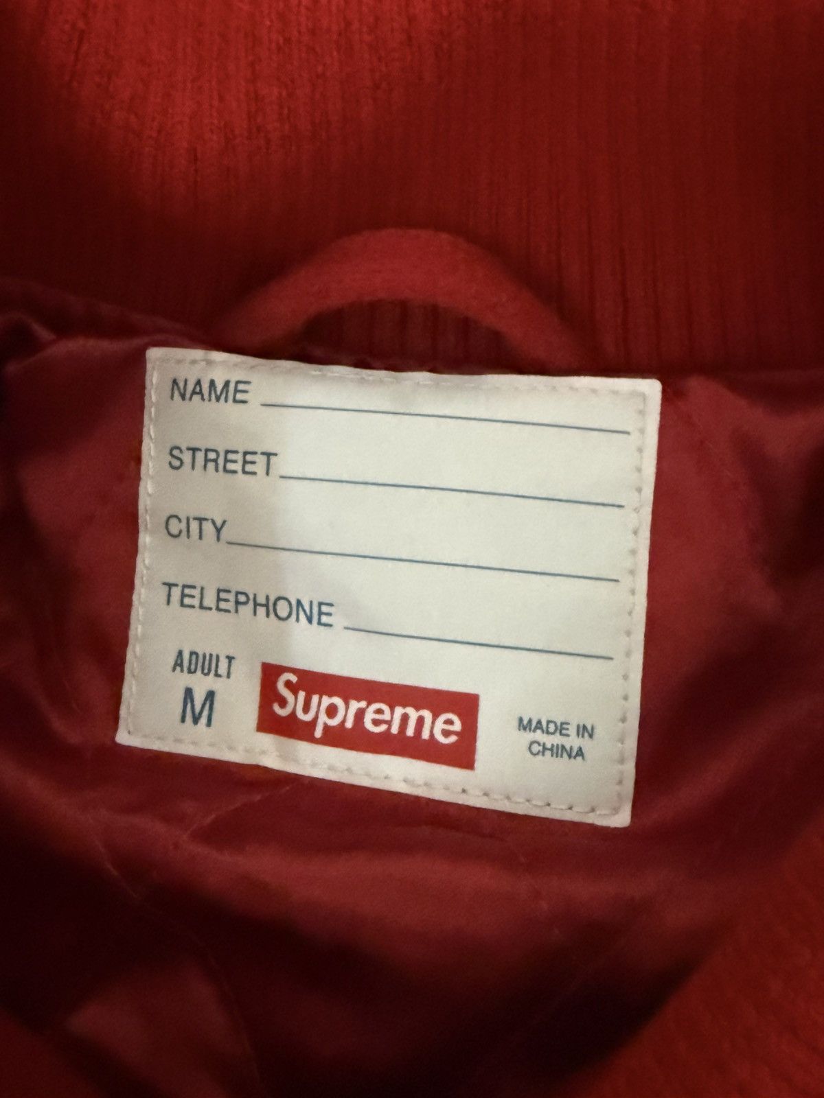 Supreme SUPREME VERITAS VARSITY JACKET SIZE MEDIUM RED Size US M / EU 48-50 / 2 - 8 Thumbnail