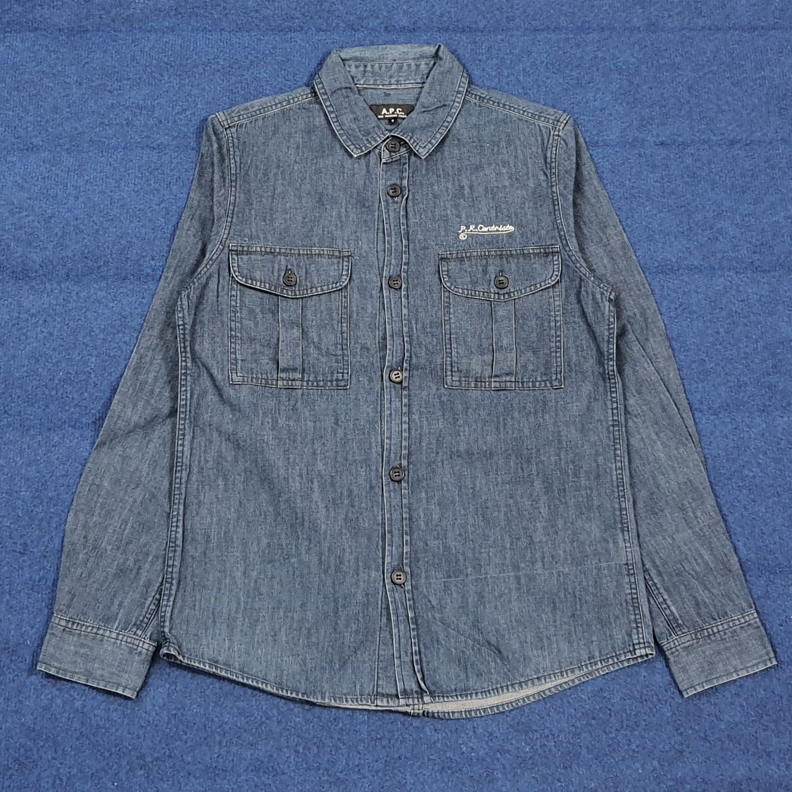 A.P.C. Vintage A.P.C. P.R. Centriste Embroidery Denim Shirt C301N37 Size US XS / EU 42 / 0 - 1 Thumbnail