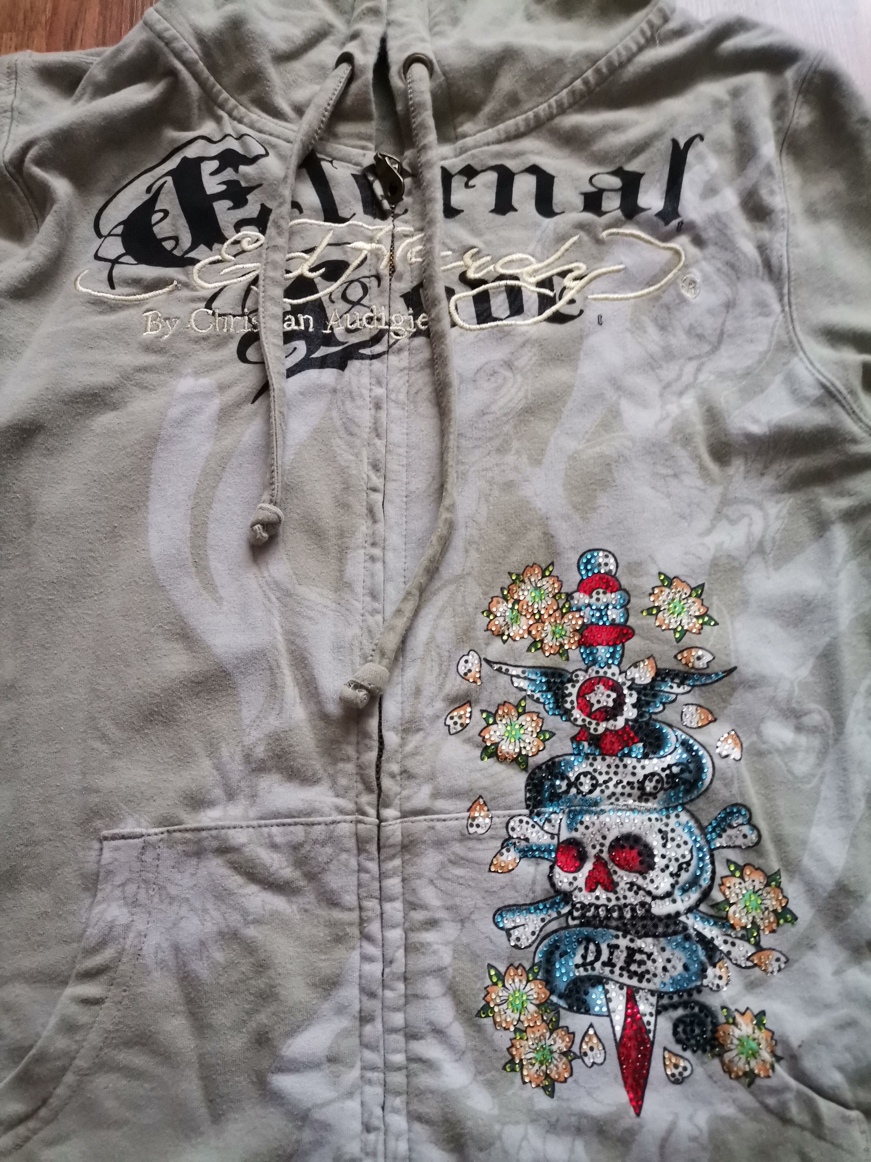 Christian Audigier × Ed Hardy Ed Hardy Women's Zip Up Hoodie Size M / US 6-8 / IT 42-44 - 2 Thumbnail