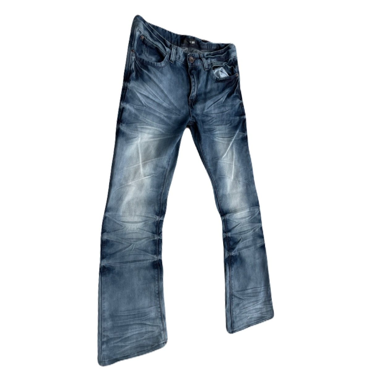 If Six Was Nine 2000s RUBIK Vkei Distressed Flare Jeans Japanese archive Size US 31 - 3 Thumbnail