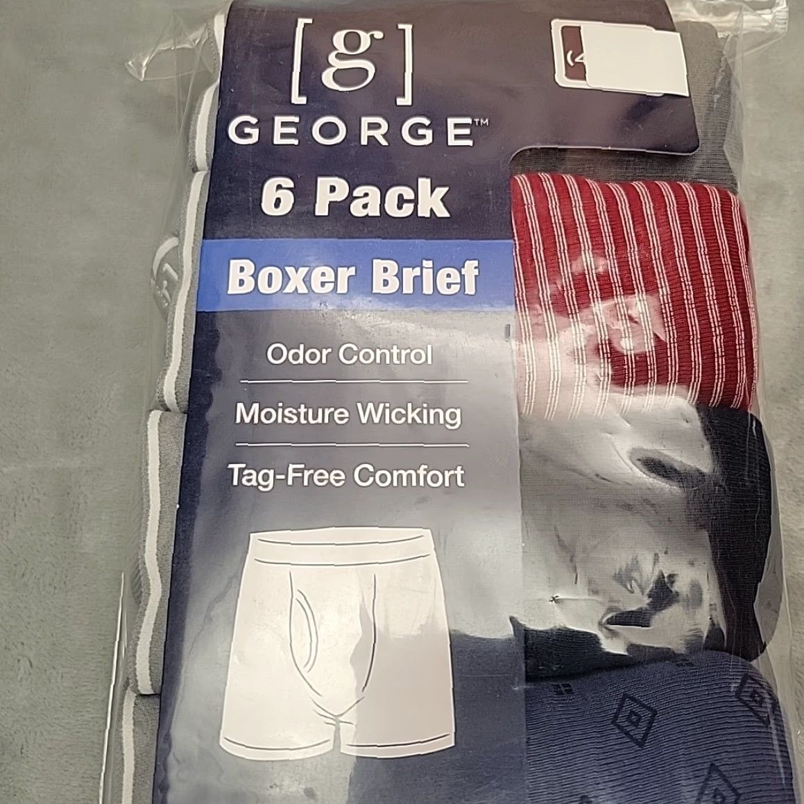 George George Boxer Briefs 6 Pack Men S Odor Control Moisture Wicking Multicolor Variety underwear Mens XS? Size 36R - 3 Thumbnail