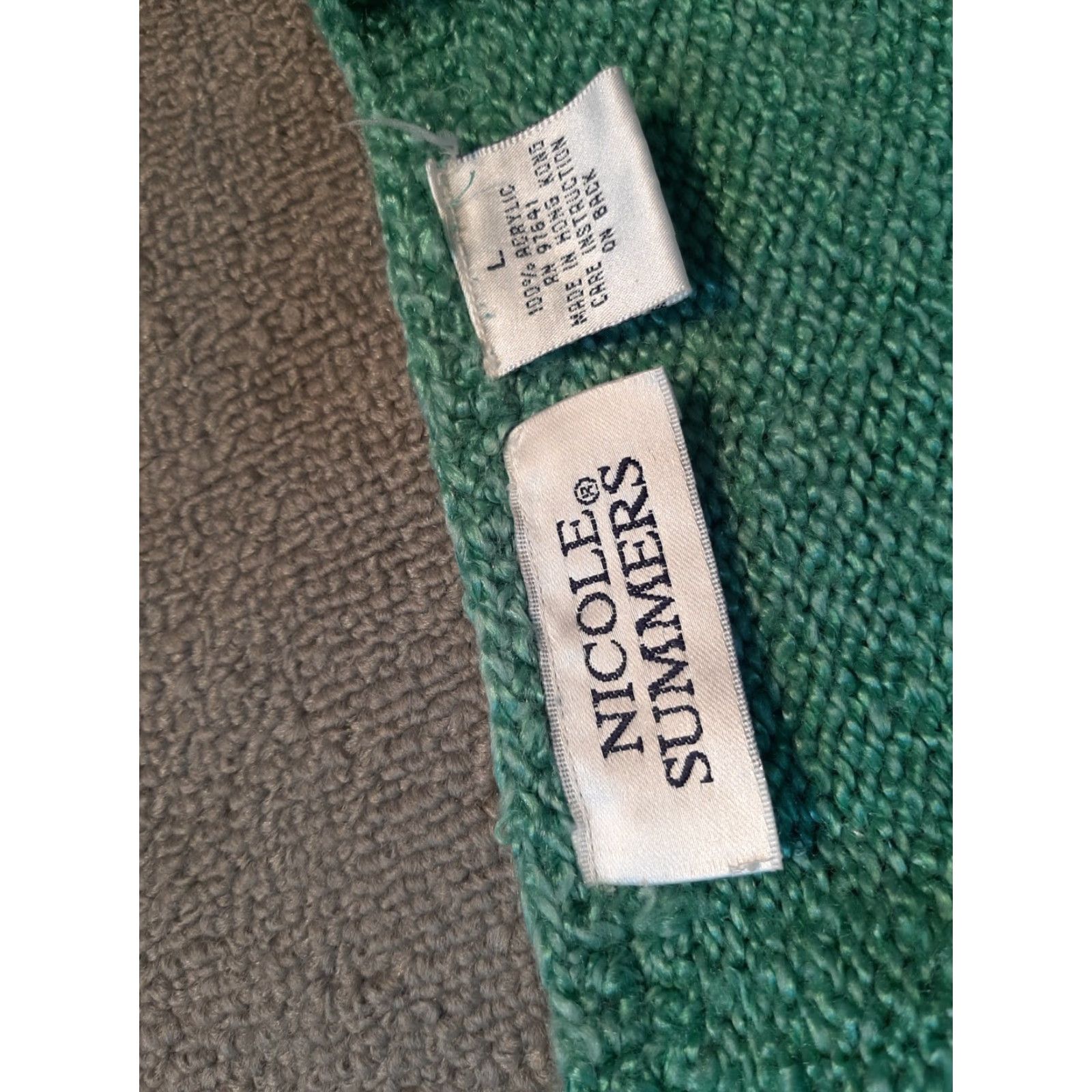 Vintage Nicole Summers Women's Sweater Long Sleeve Knit Blue Acrylic Button Up L Regular Mens? Wait. Size L / US 10 / IT 46 - 4 Thumbnail