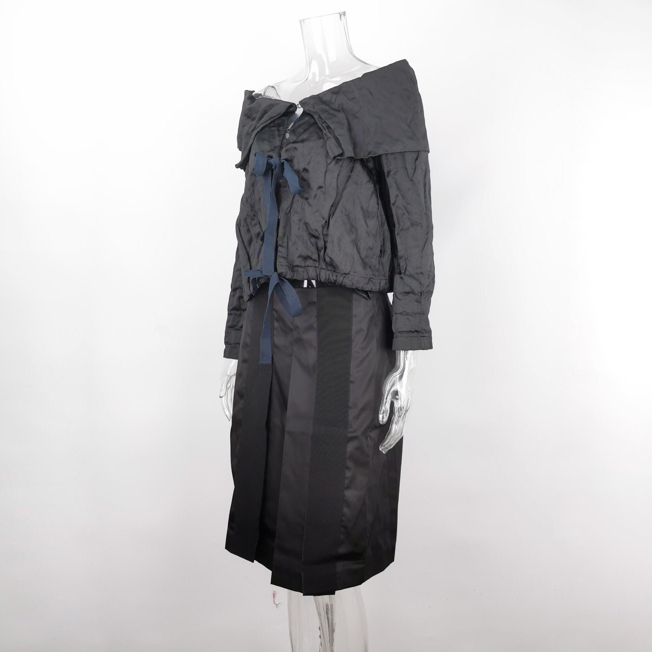 Prada Prada Black Silk Bow Off. Size L / US 10 / IT 46 - 2 Thumbnail