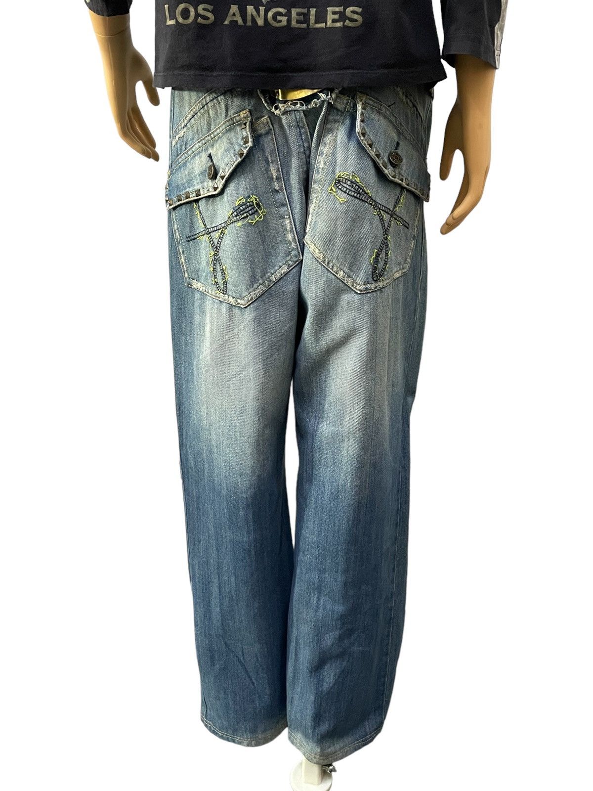 Hysteric Glamour × Taverniti Taverniti Baggy Loose Studded Jeans Size US 32 / EU 48 - 4 Thumbnail