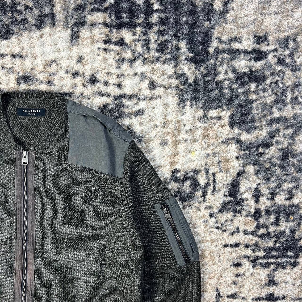 Allsaints Allsaints Vintage Distressed Style Zip Up Knit Sweater Size US XL / EU 56 / 4 - 2 Thumbnail
