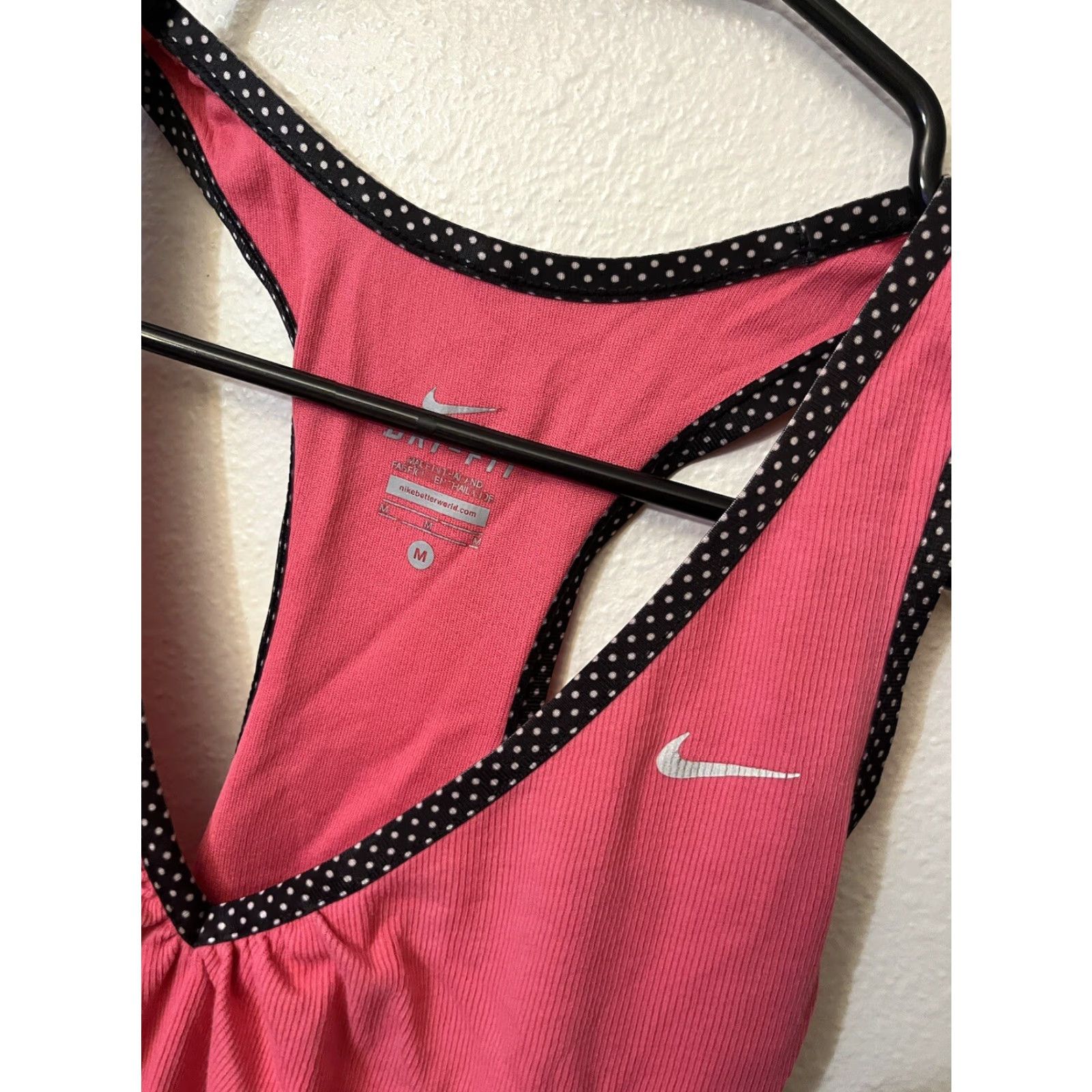 Nike Nike Dri-FIT Tank Top RacerBack Sports Pink Medium Women Sleeveless Shirt Size M / US 6-8 / IT 42-44 - 2 Thumbnail