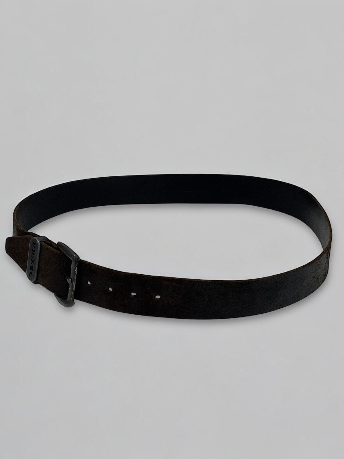 Diesel 🔥 Y2K DIESEL ITALIAN LEATHER BELT DARK BROWN GRUNGE STYLE Size ONE SIZE - 3 Thumbnail