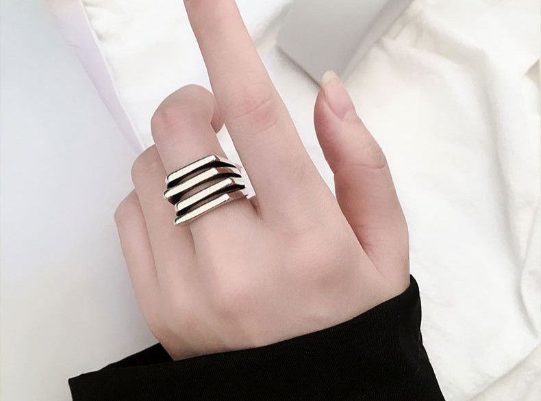 Jewelry × Vintage Multilayer Geometric Line Ring Size ONE SIZE - 4 Thumbnail