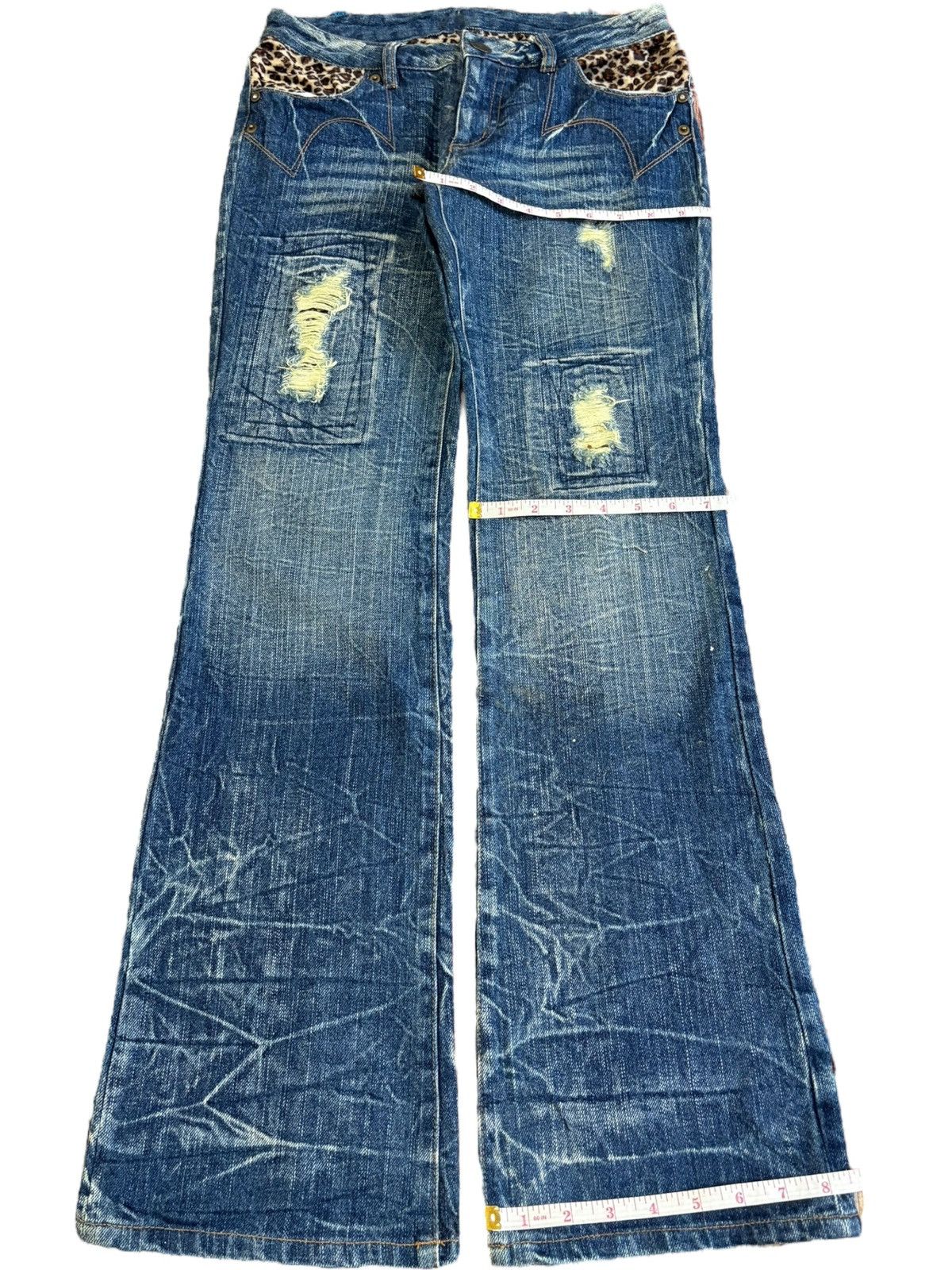 Hysteric Glamour Vintage Japanese Brand Distress Low Rise Flare Jeans Size 28" / US 6 / IT 42 - 8 Thumbnail