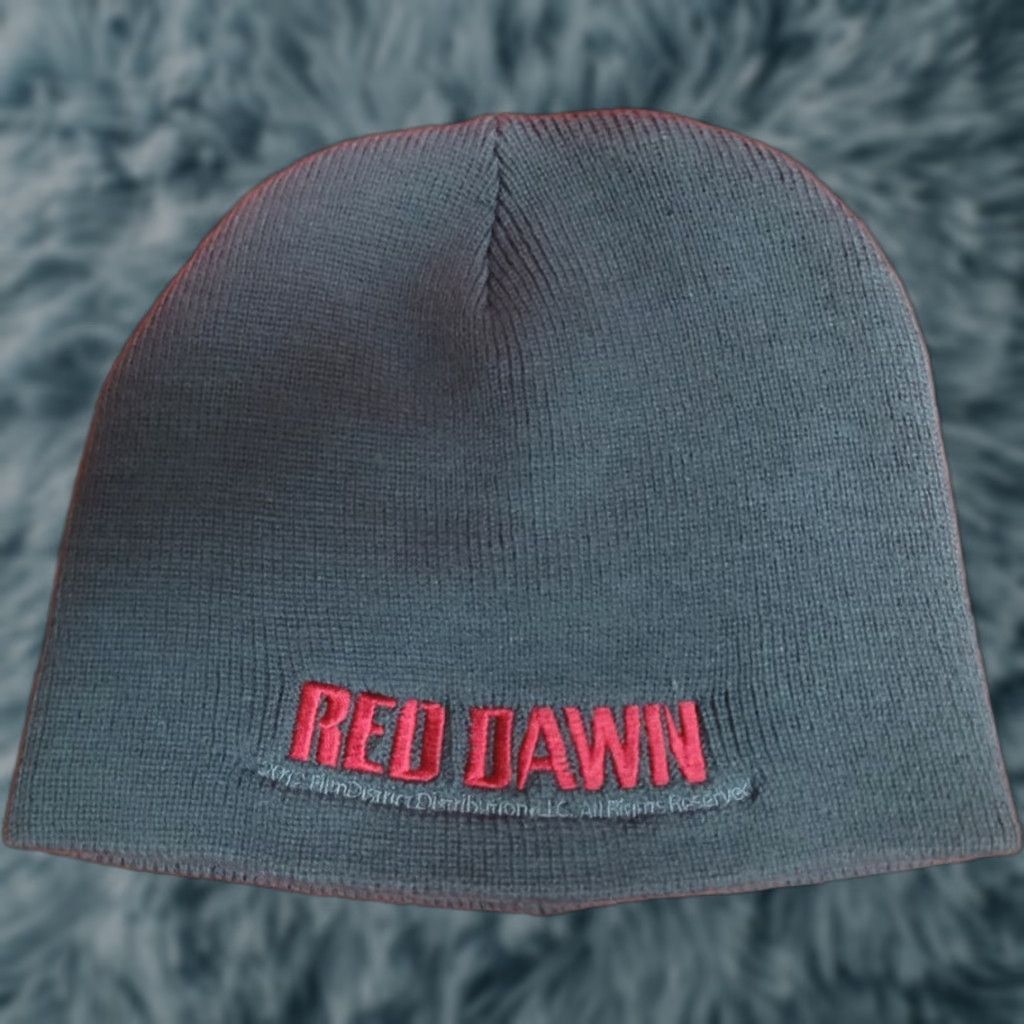 Vintage Red Dawn The Movie Beanie Hat Knit Gray Embroidered 2012 Promo Size ONE SIZE - 1 Thumbnail