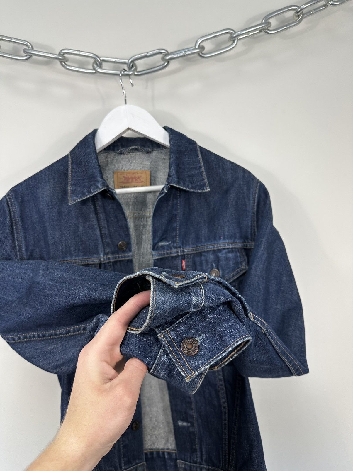 Levi's Vintage 90s Levi's Washed USA Denim Racing Bomber Jacket Size US S / EU 44-46 / 1 - 6 Thumbnail