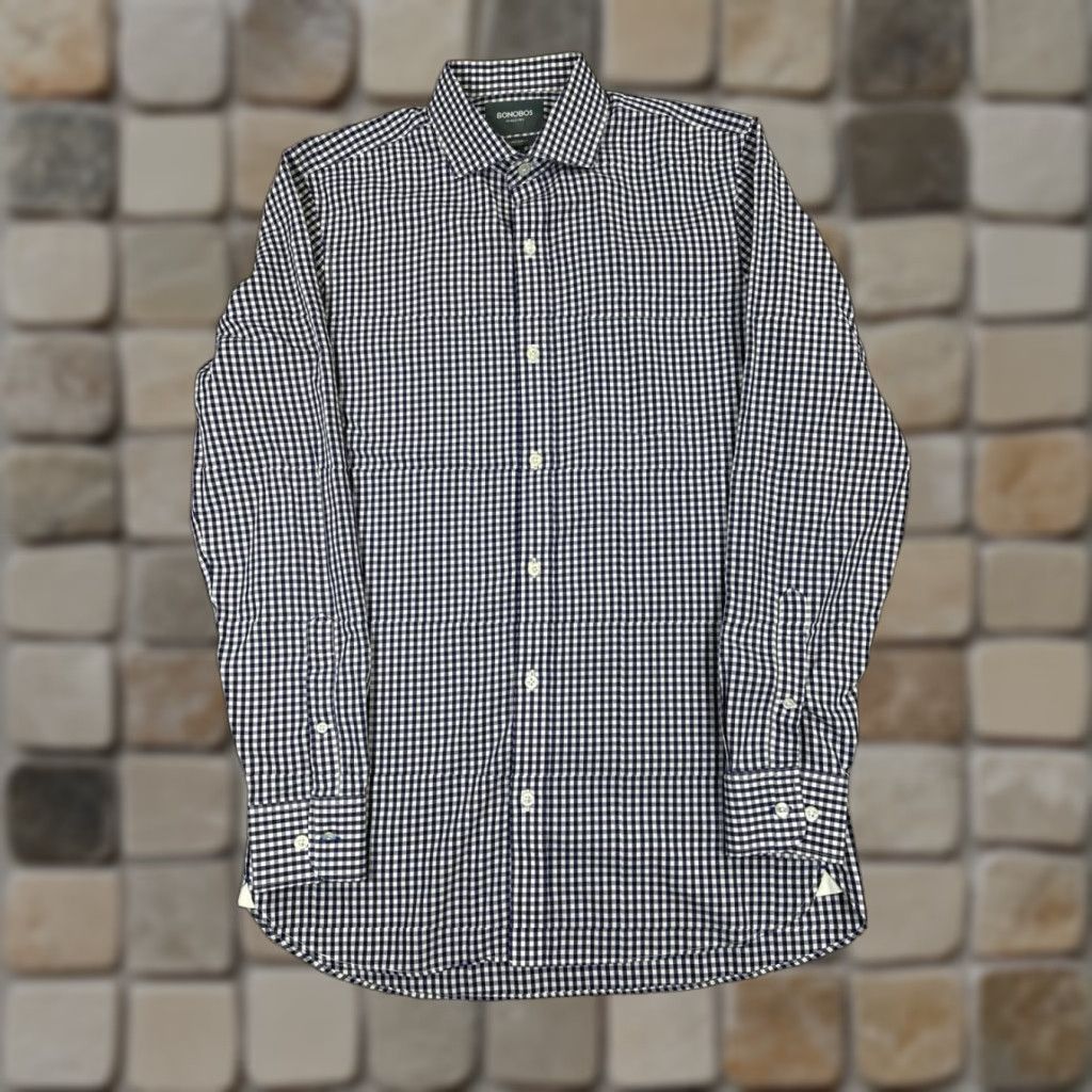 Bonobos Bonobos Dress Shirt Mens 15.5 Blue White Cotton Button Up Shirt Size 40R - 1 Thumbnail