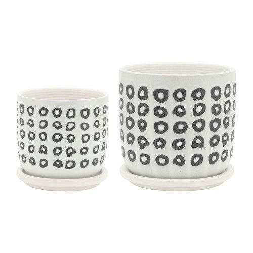 Designer × Homemade S/2 5/6" AZTEC PLANTER W/ SAUCER, BLACK Size US L / EU 52-54 / 3 - 1 Thumbnail