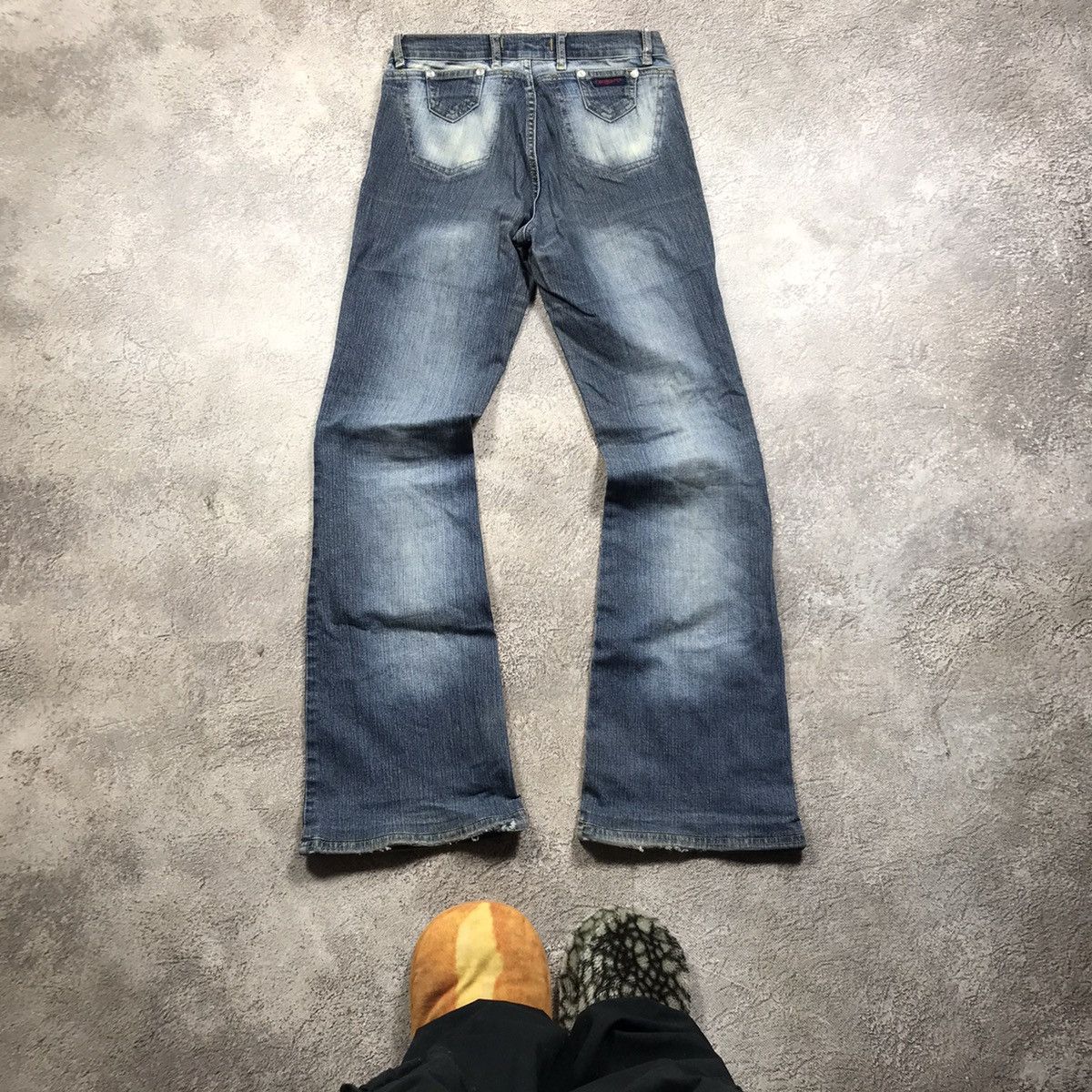 Vintage Vintage Y2K Baggy Distressed Flared Jeans Grunge Skate 28 Size 28" / US 6 / IT 42 - 4 Thumbnail